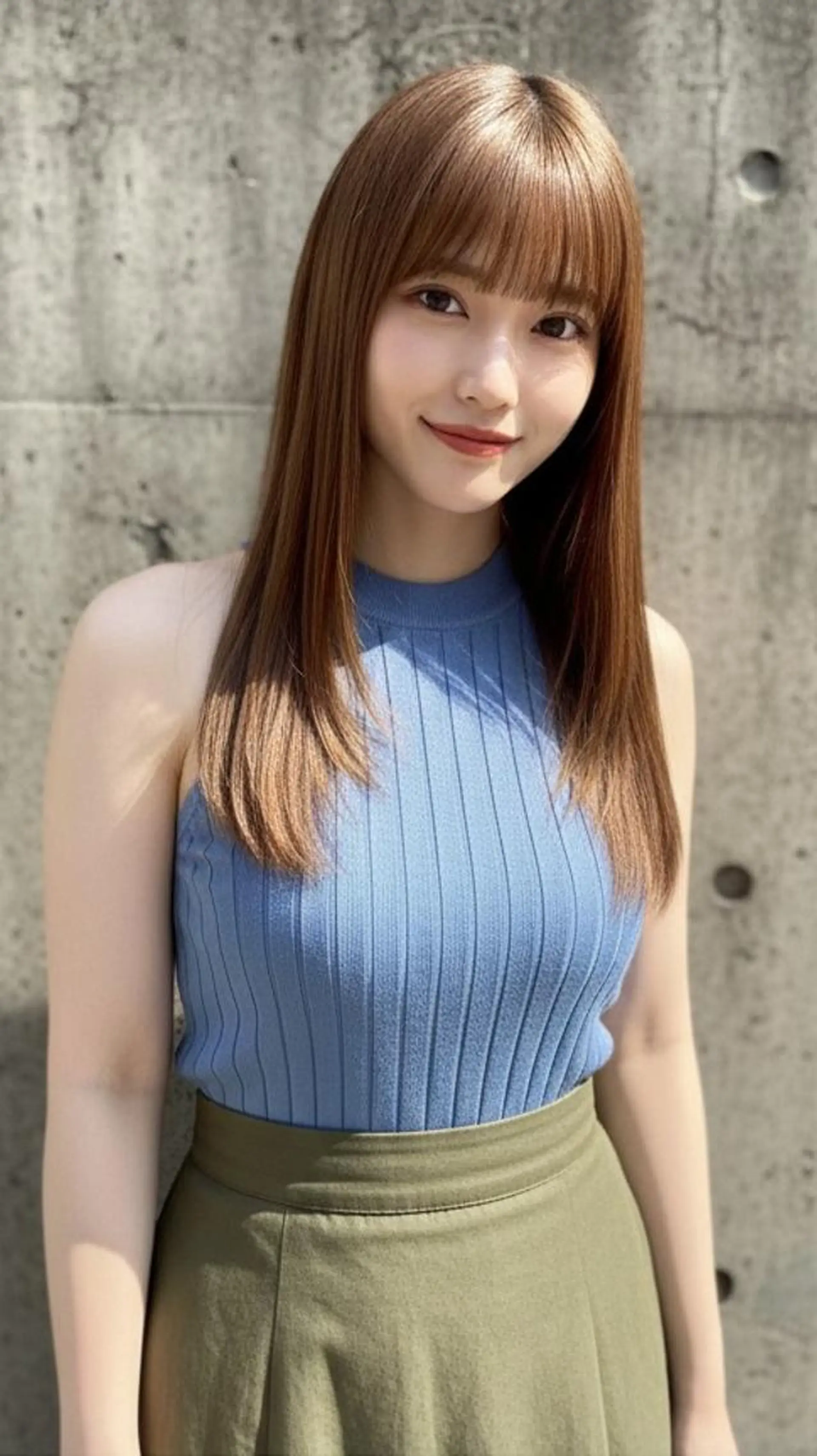 セミロング カラー 顔周りカット 髪質改善 レイヤーカット 小顔カット さく/髪質改善× 縮毛矯正/町田のヘアスタイル