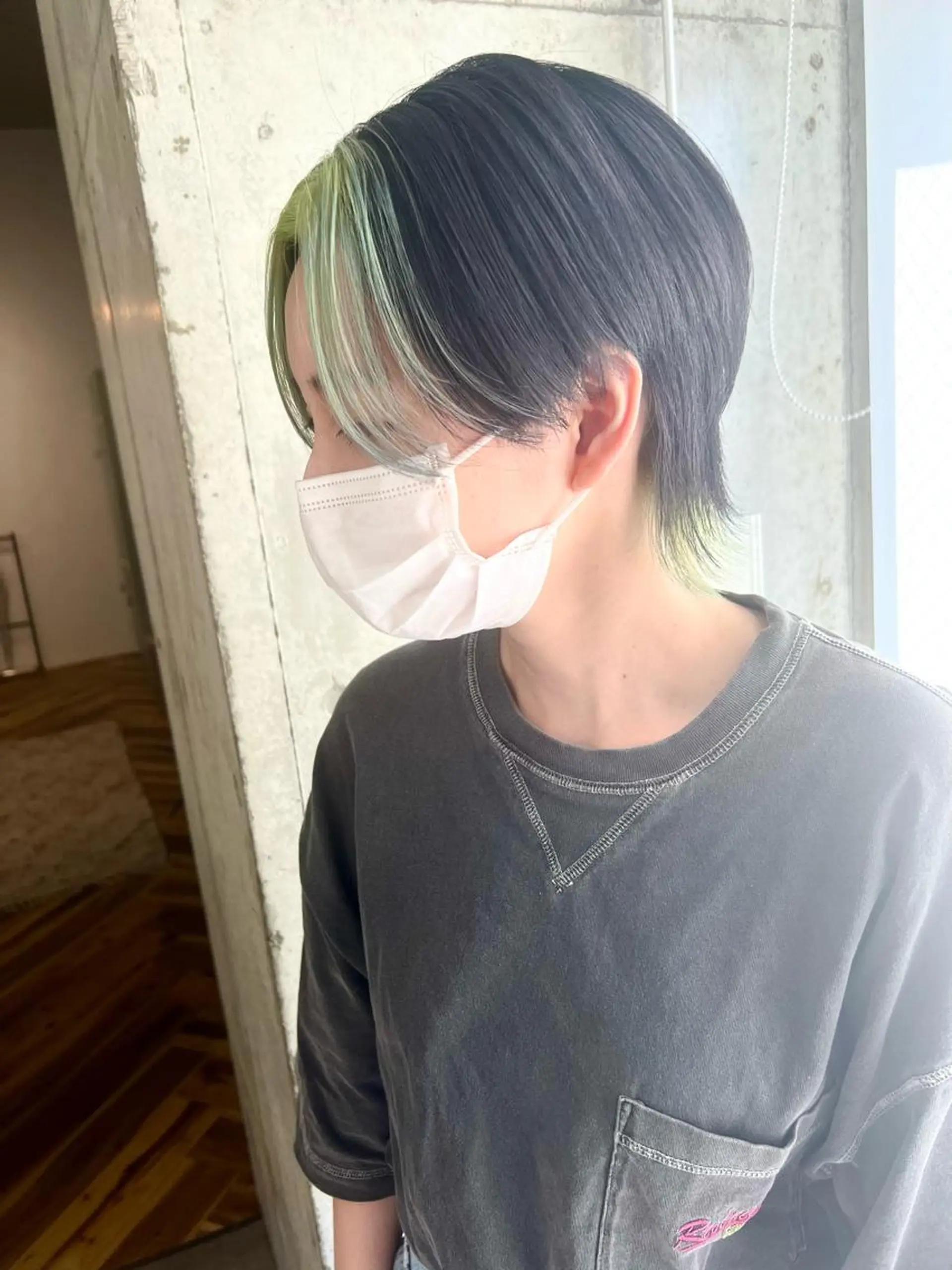 ショート カラー バレイヤージュ ブリーチ ケアブリーチ ハイライトカラー インナーカラー ヘアカラー lani 天神大名/ブリーチのヘアスタイル