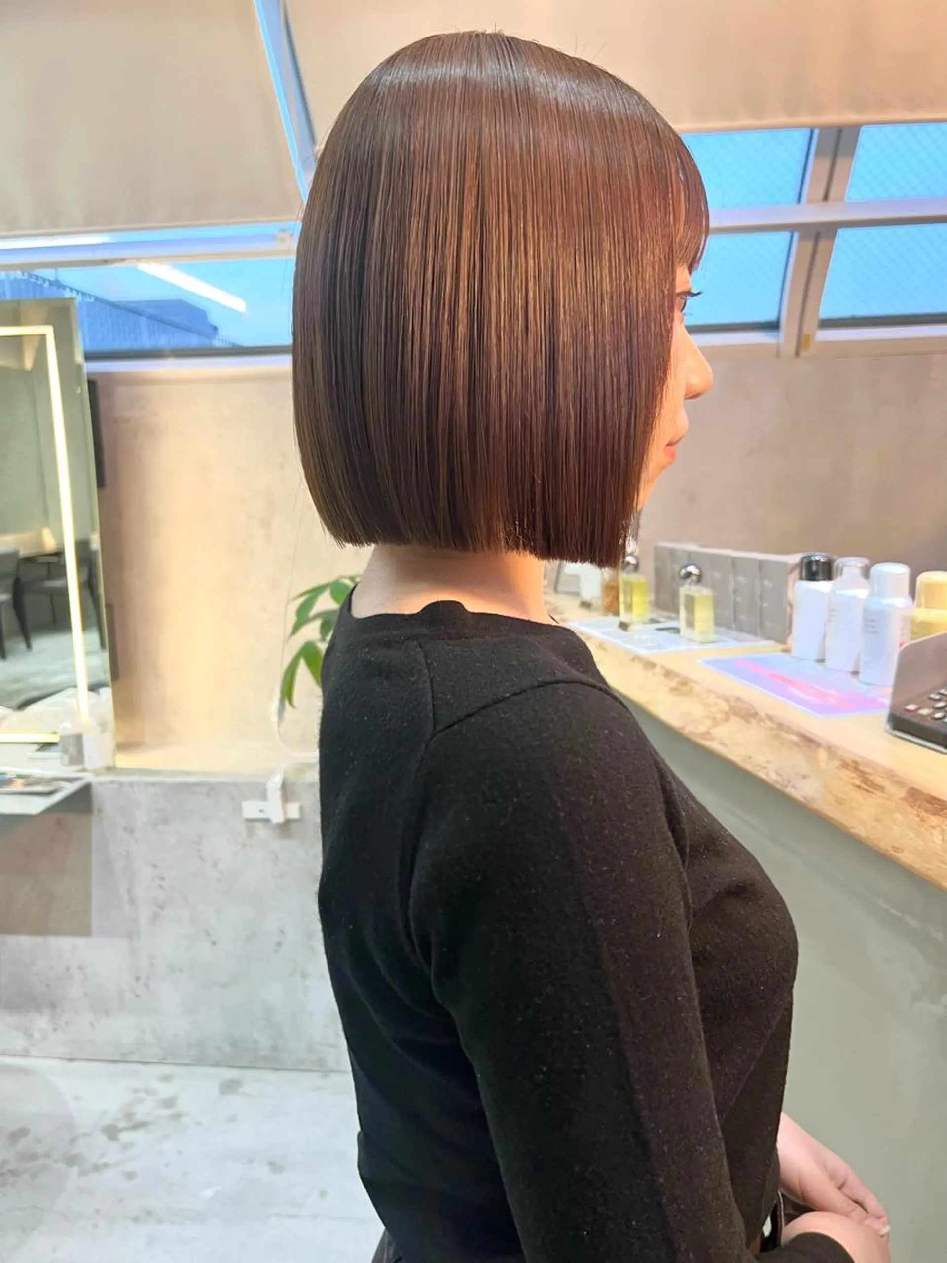 ショート カット 縮毛矯正 トリートメント ヘアセット 艶透明感カラー/ 髪質改善/三ツ木一生のヘアスタイル