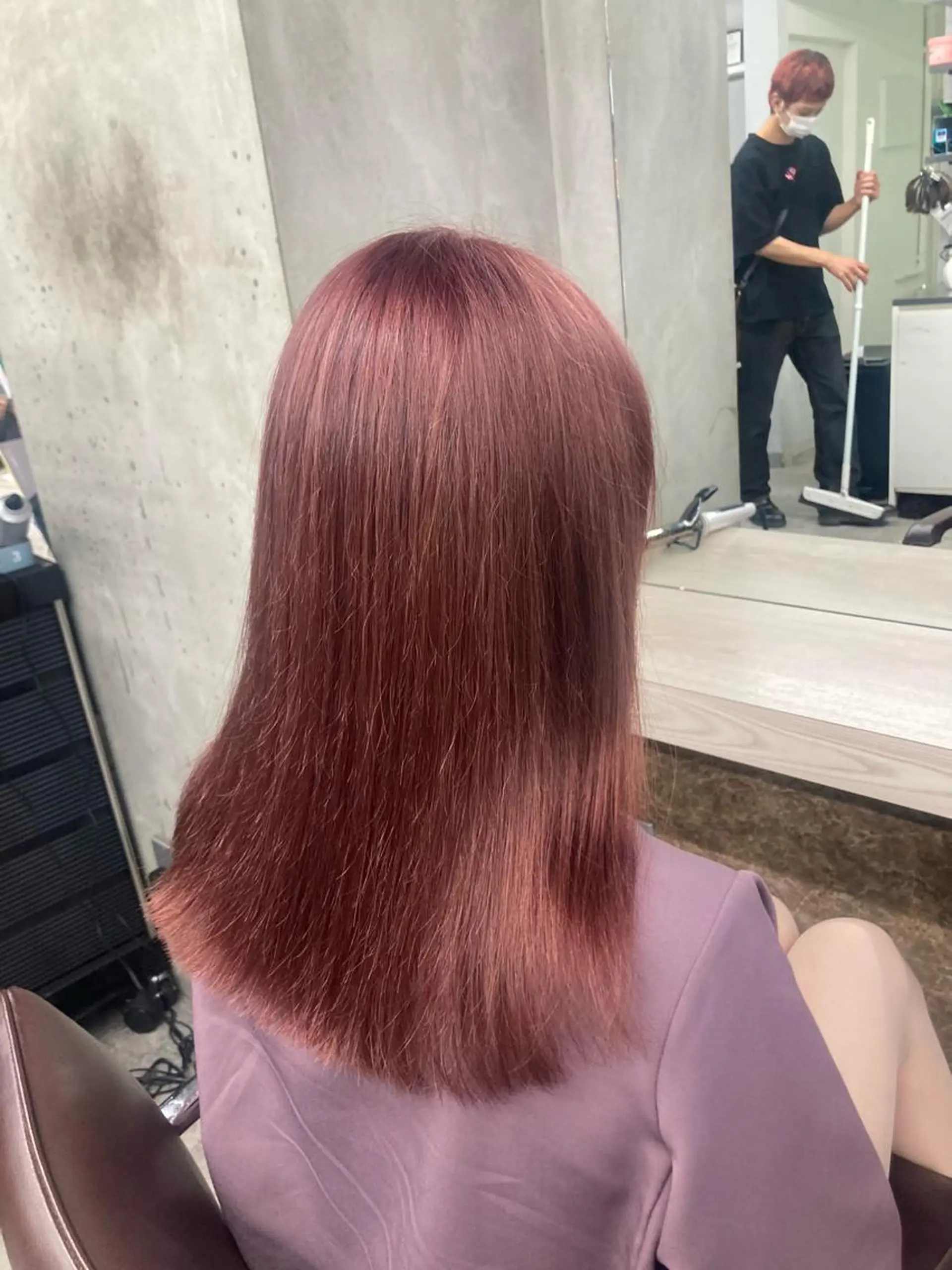 セミロング カラー ピンクカラー カット ヘアカラー ブリーチ&似合せボブ 田中寛十のヘアスタイル