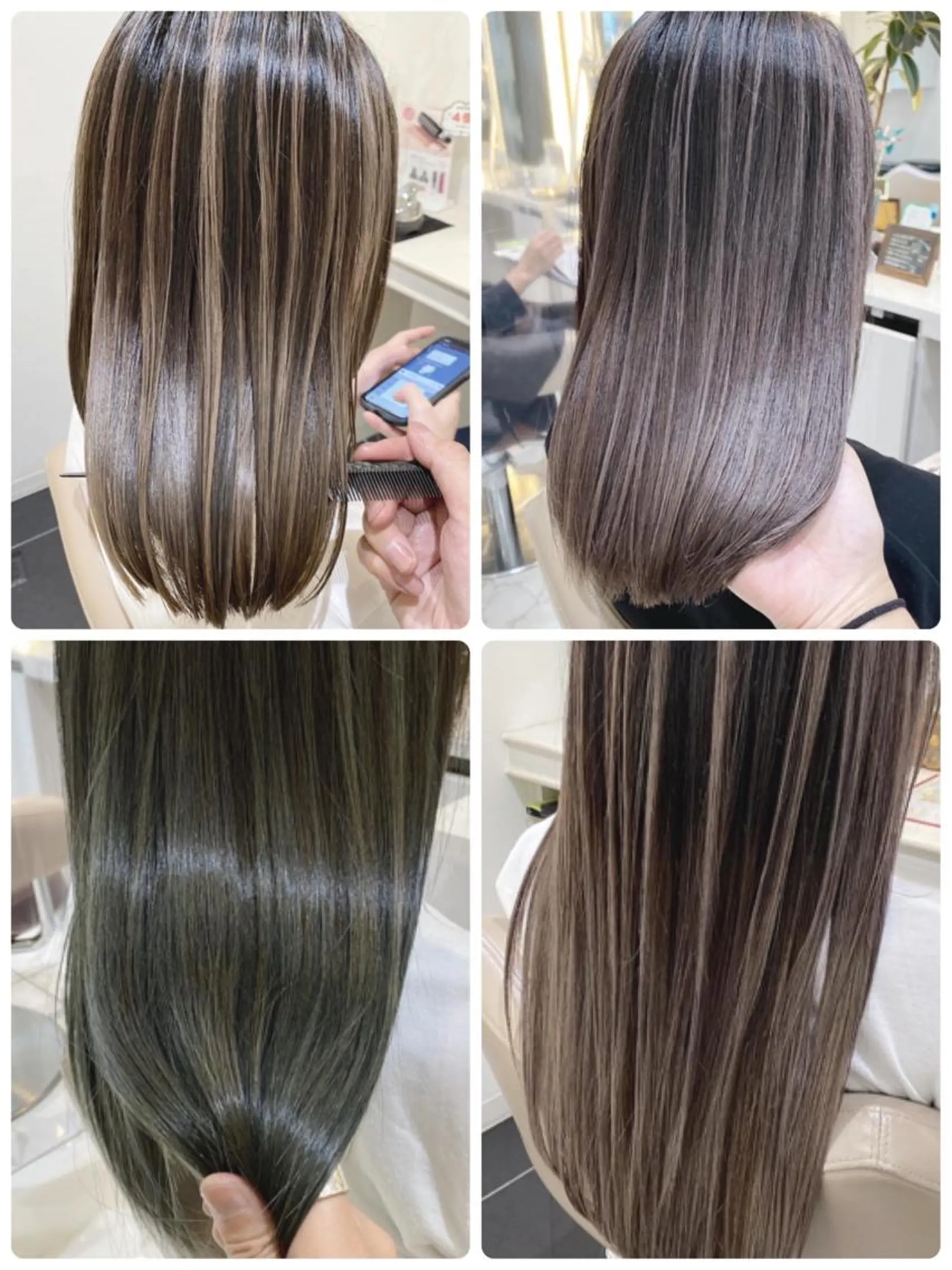 セミロング カラー バレイヤージュ 髪質改善 レイヤーカット カット ヘアカラー トリートメント 山崎俊輔/髪質改善 /バレイヤージュのヘアスタイル