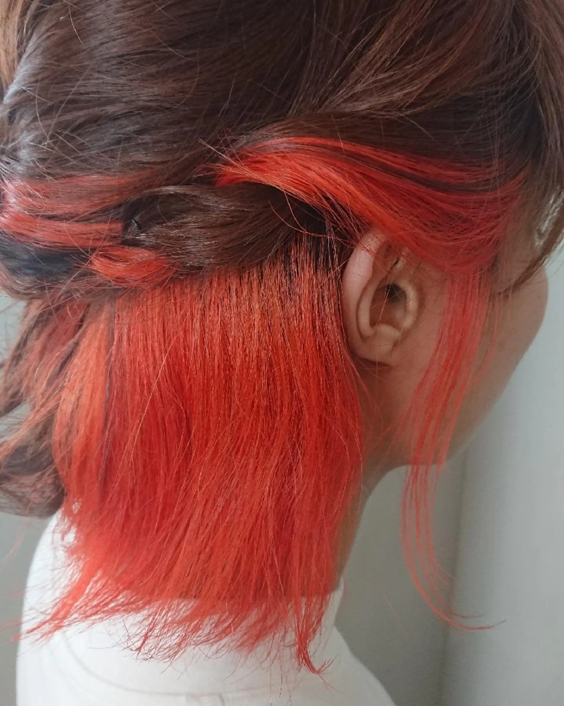 ミディアム カラー オレンジ 田邉 俊和のヘアスタイル