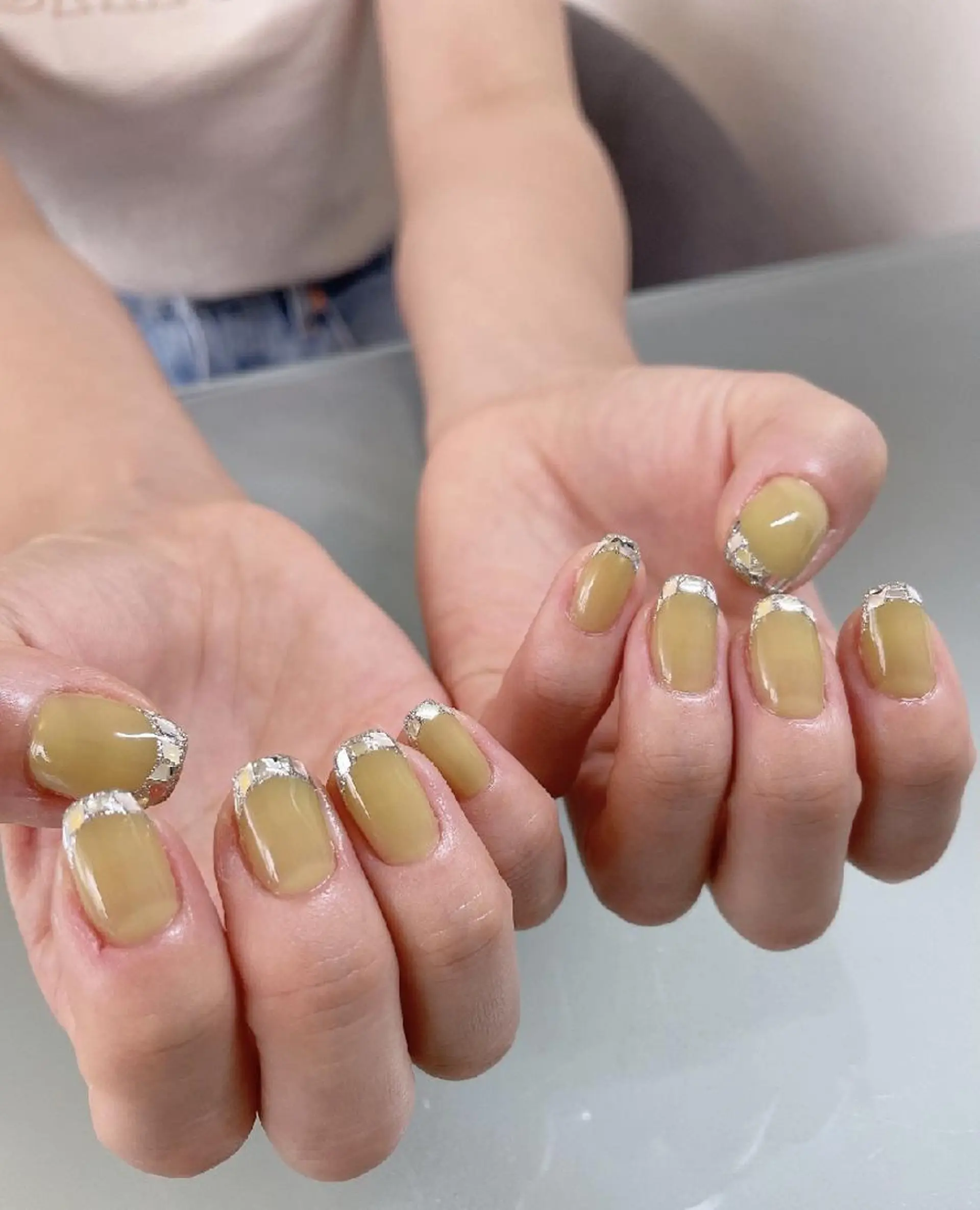 ネイル フレンチネイル ガラスフレンチ ma riのネイルデザイン