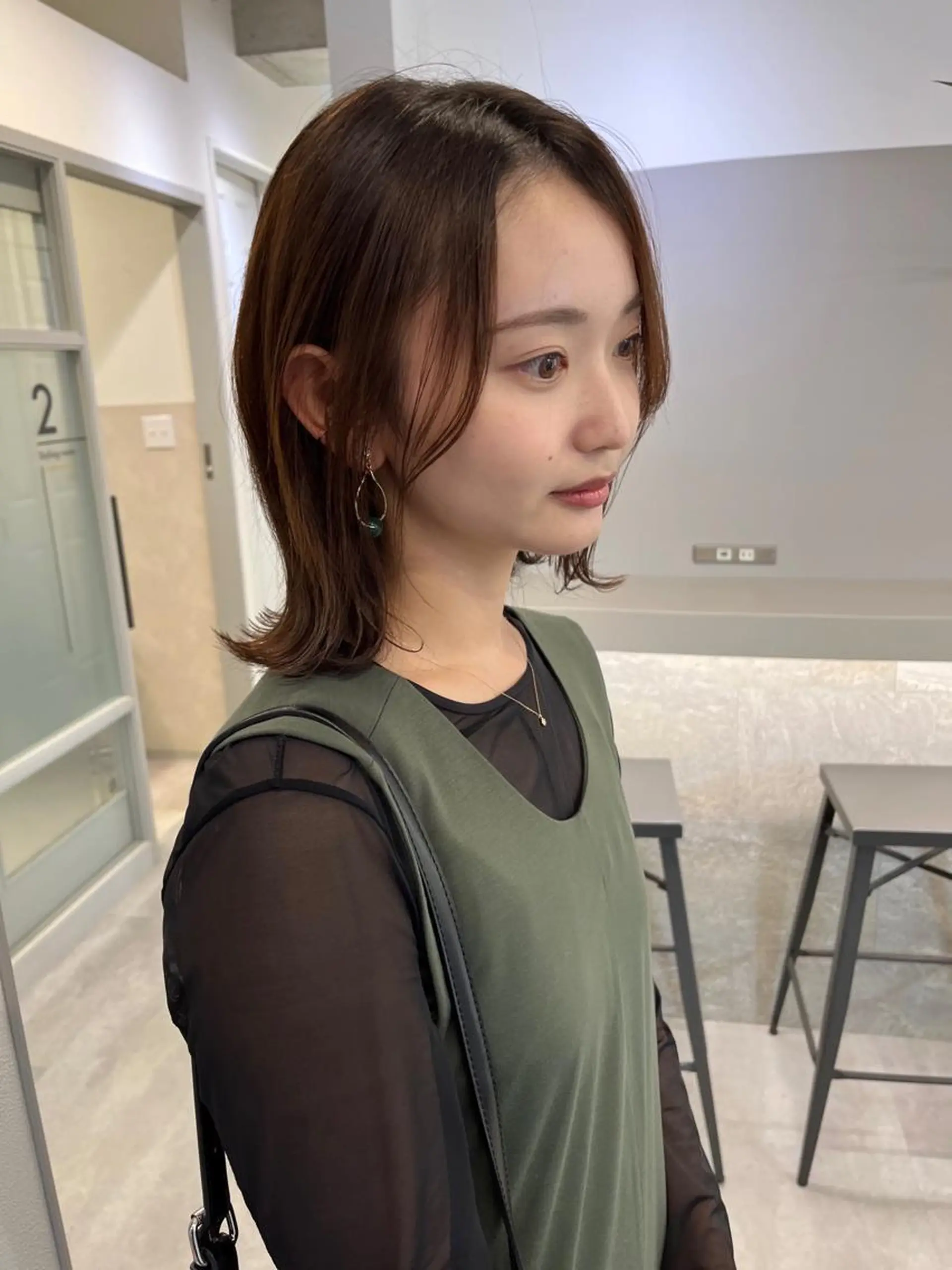 ミディアム カラー パーマ カット トリートメント Libre×Reco所属・Libre 西野圭一のヘアスタイル