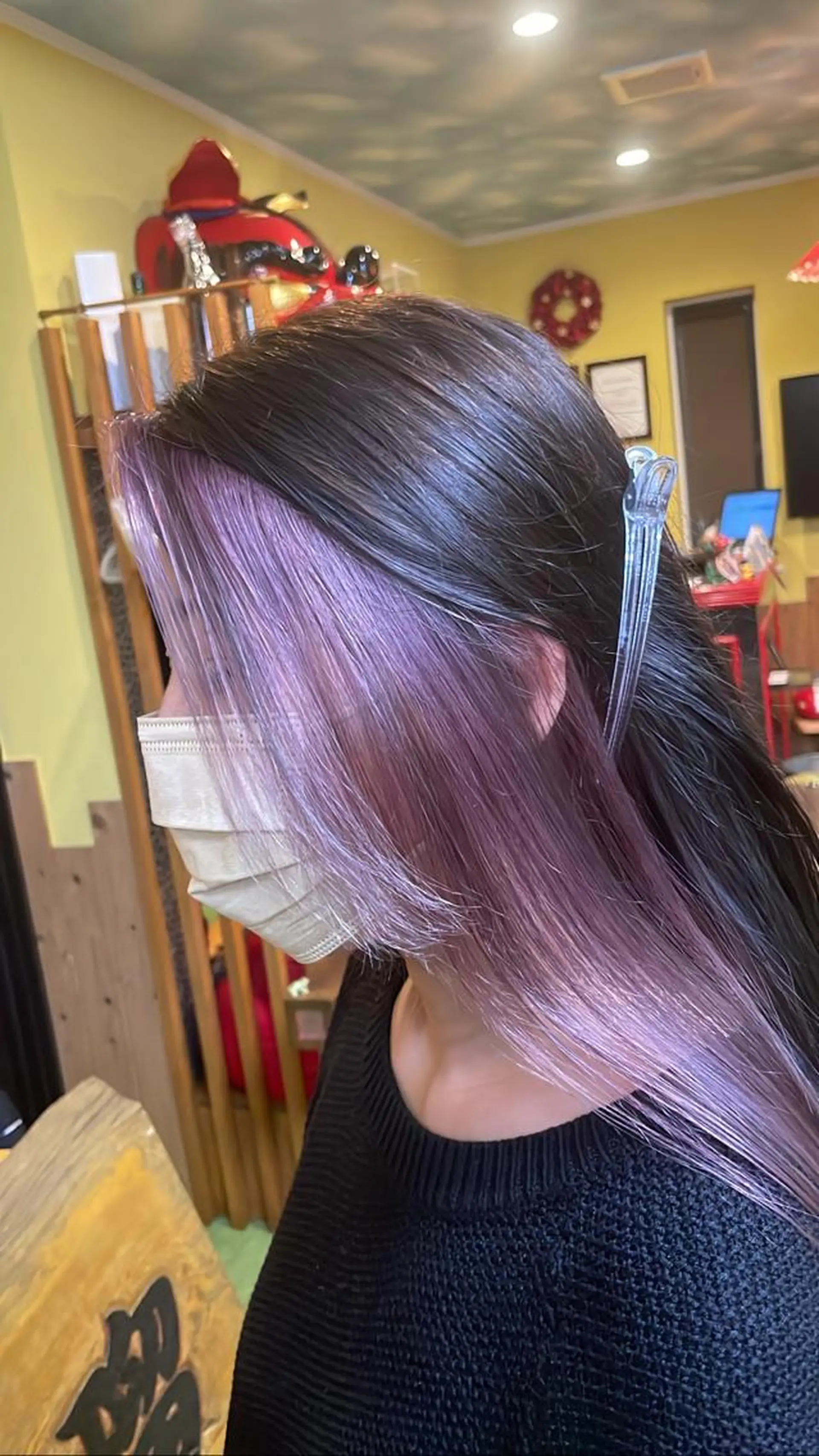 ロング カラー ブリーチ インナーカラー ラベンダーカラー ピンクカラー ピンクラベンダー デザインカラー🏝️ 須賀汐音のヘアスタイル