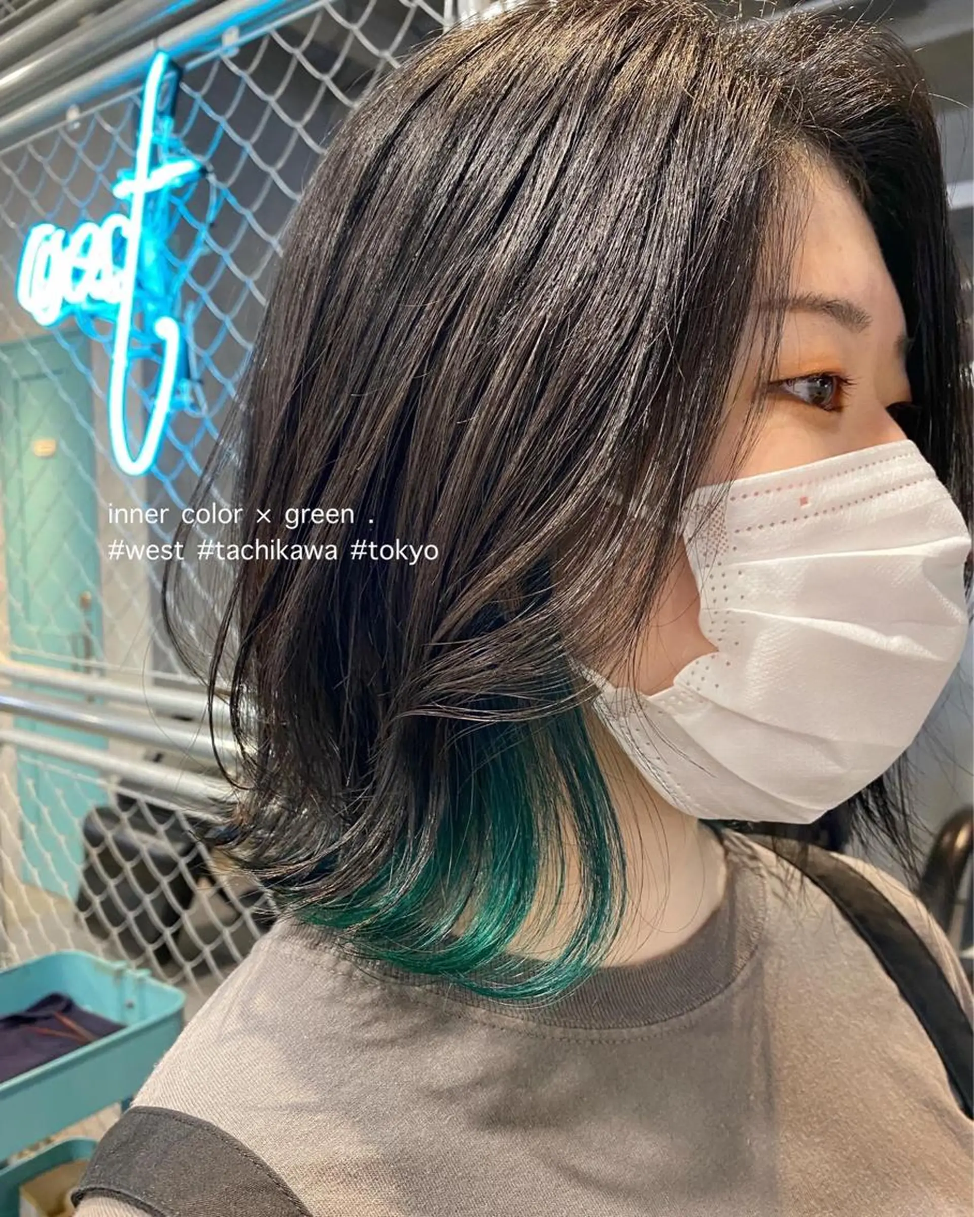 ミディアム カラー イヤリングカラー インナーカラー 学生 トリートメント 竹嶌 健吾のヘアスタイル