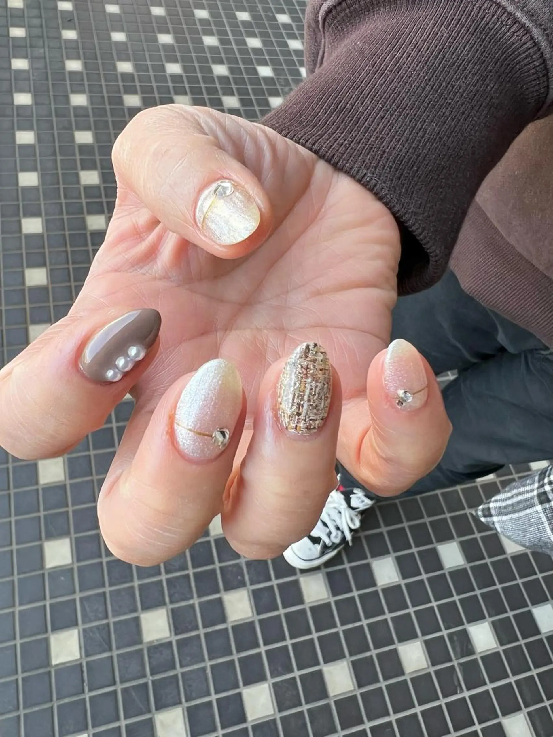 ネイル ツイードネイル LianA Nail rinaのネイルデザイン