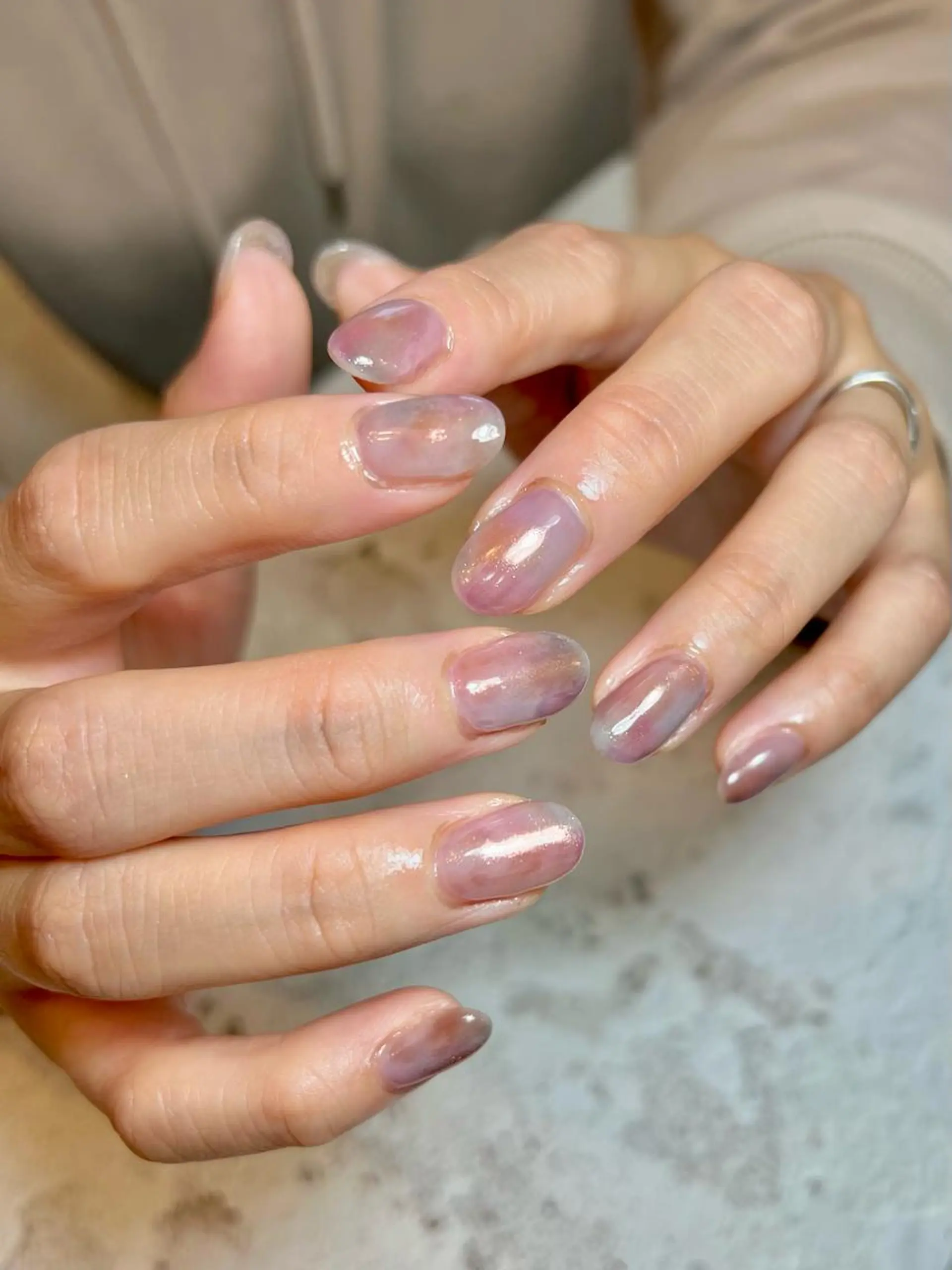 ネイル ニュアンスネイル パープル 春ネイル Nail Salon&School REPLENDA所属・REPLENDA/ azusa(石井梓)のネイルデザイン