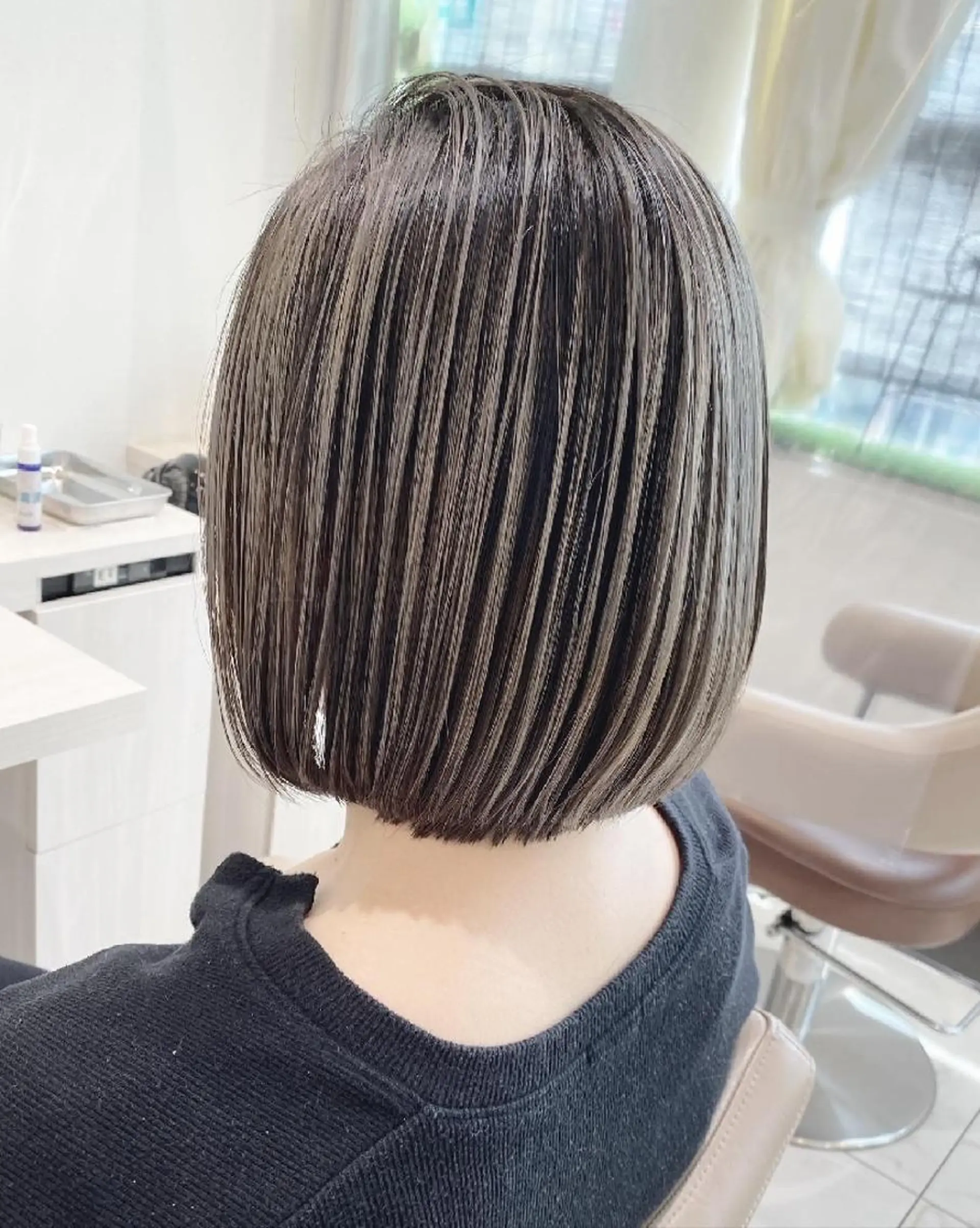 ミディアム カラー バレイヤージュ レイヤーカット ＡＳＨ 大宮のヘアスタイル