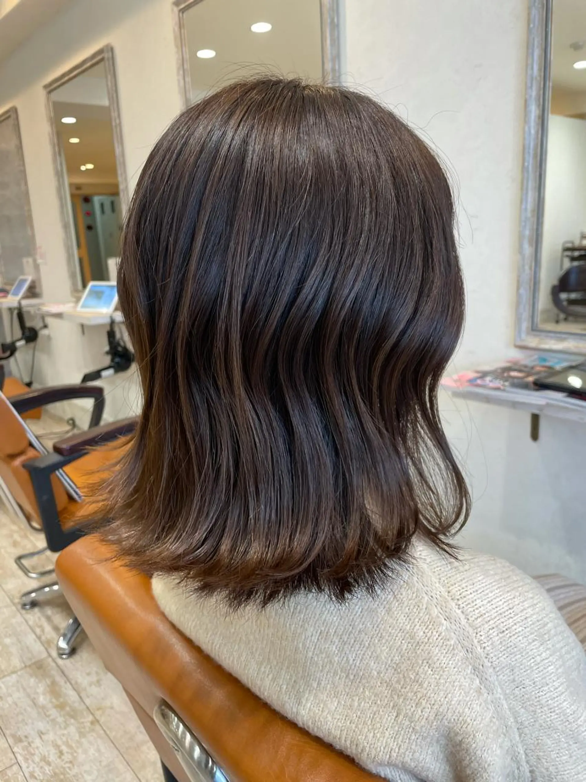 セミロング カラー カット ヘアカラー Agu hair verse所属・小顔/似合わせカット 杉山莉菜のヘアスタイル