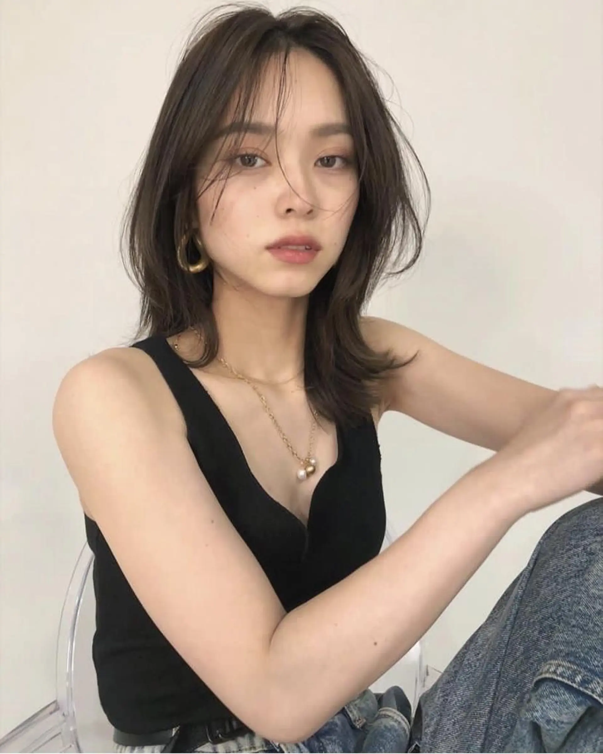 セミロング 外国人風カラー ハイライト 髪質改善 似合わせカット トリートメント saho .のヘアスタイル