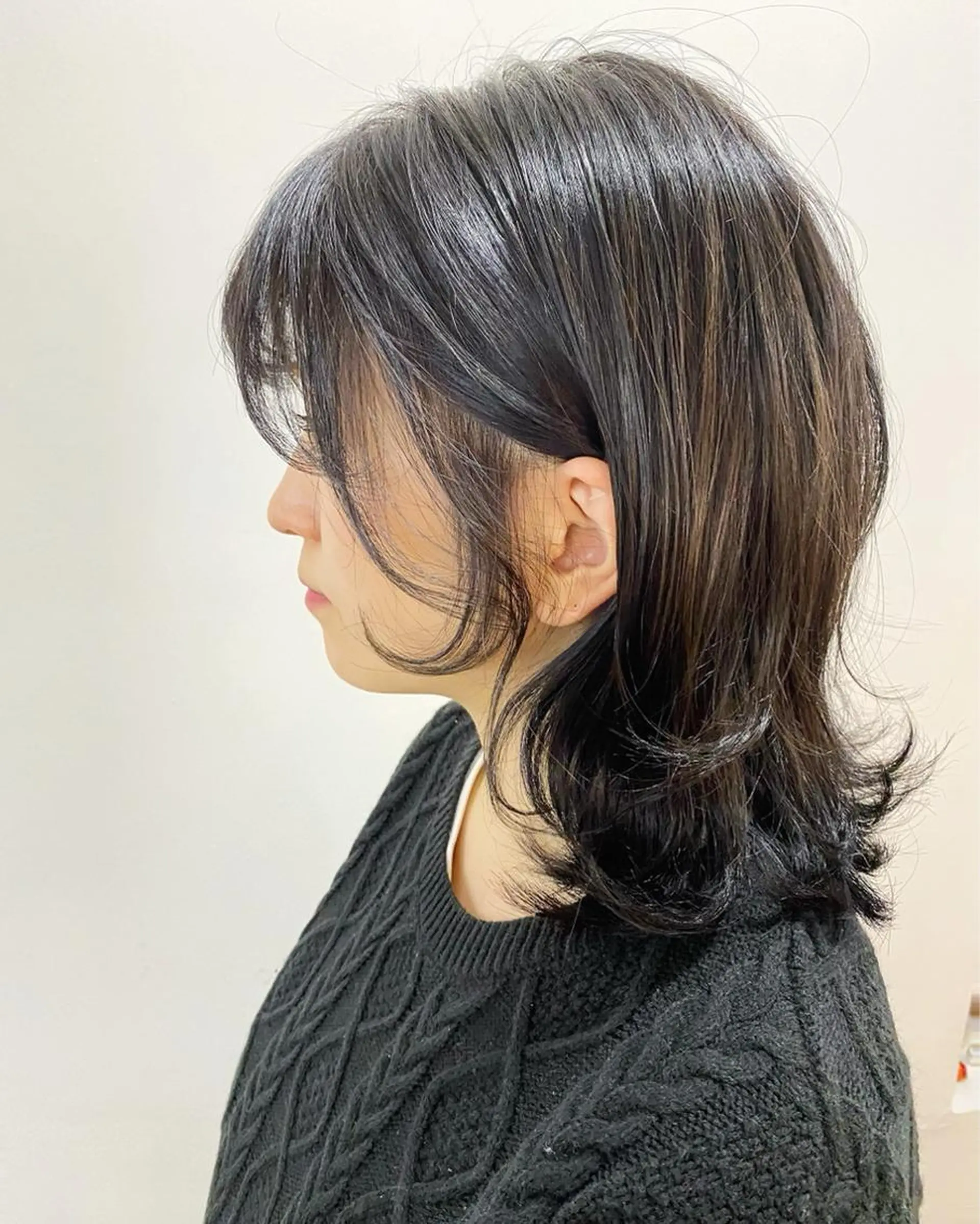 ミディアム 顔周りカット カット フラム所属・WATANABE MISAKIのヘアスタイル