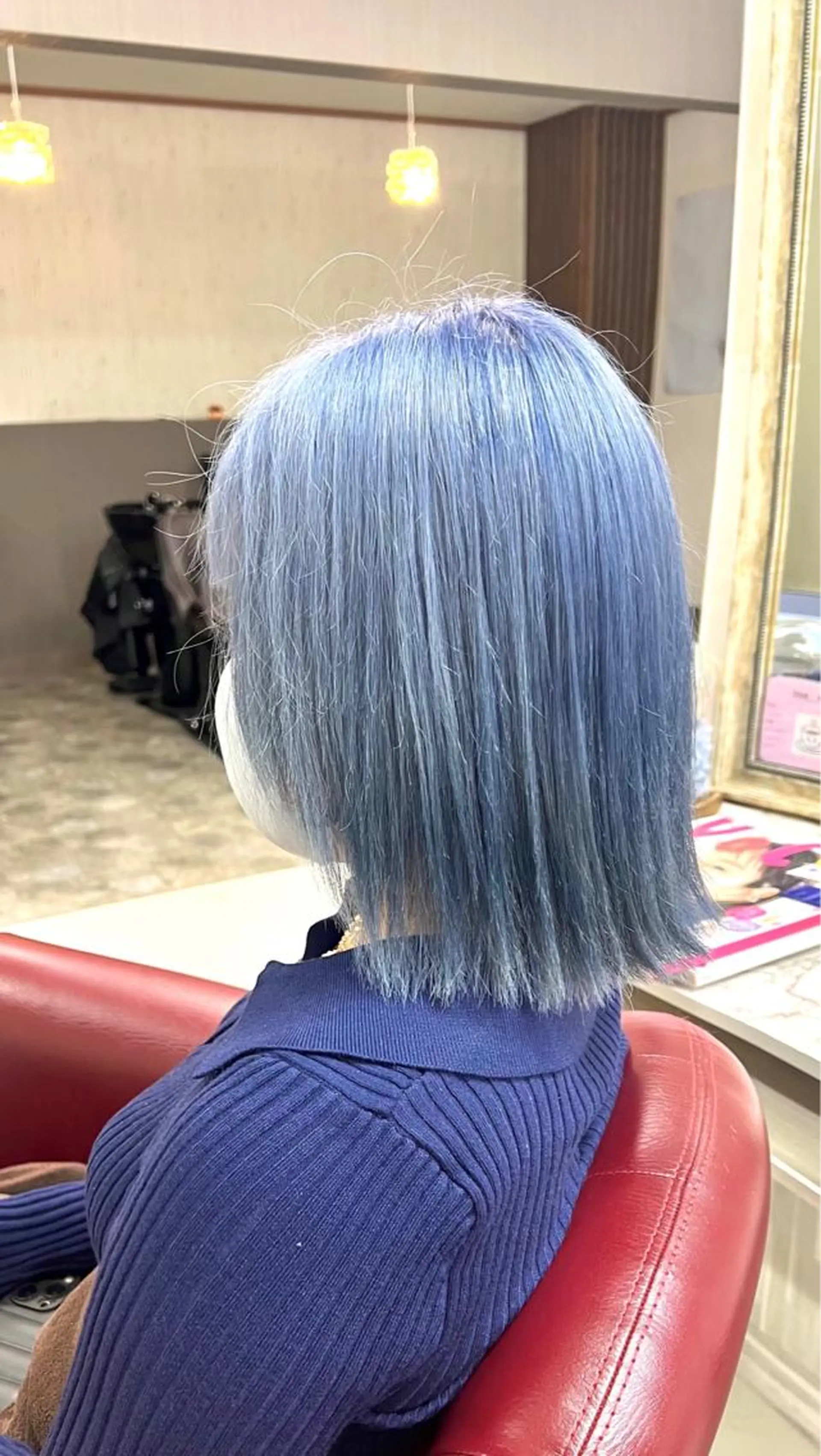 ショート カラー ブルーカラー シルバー KEN 🌟のヘアスタイル