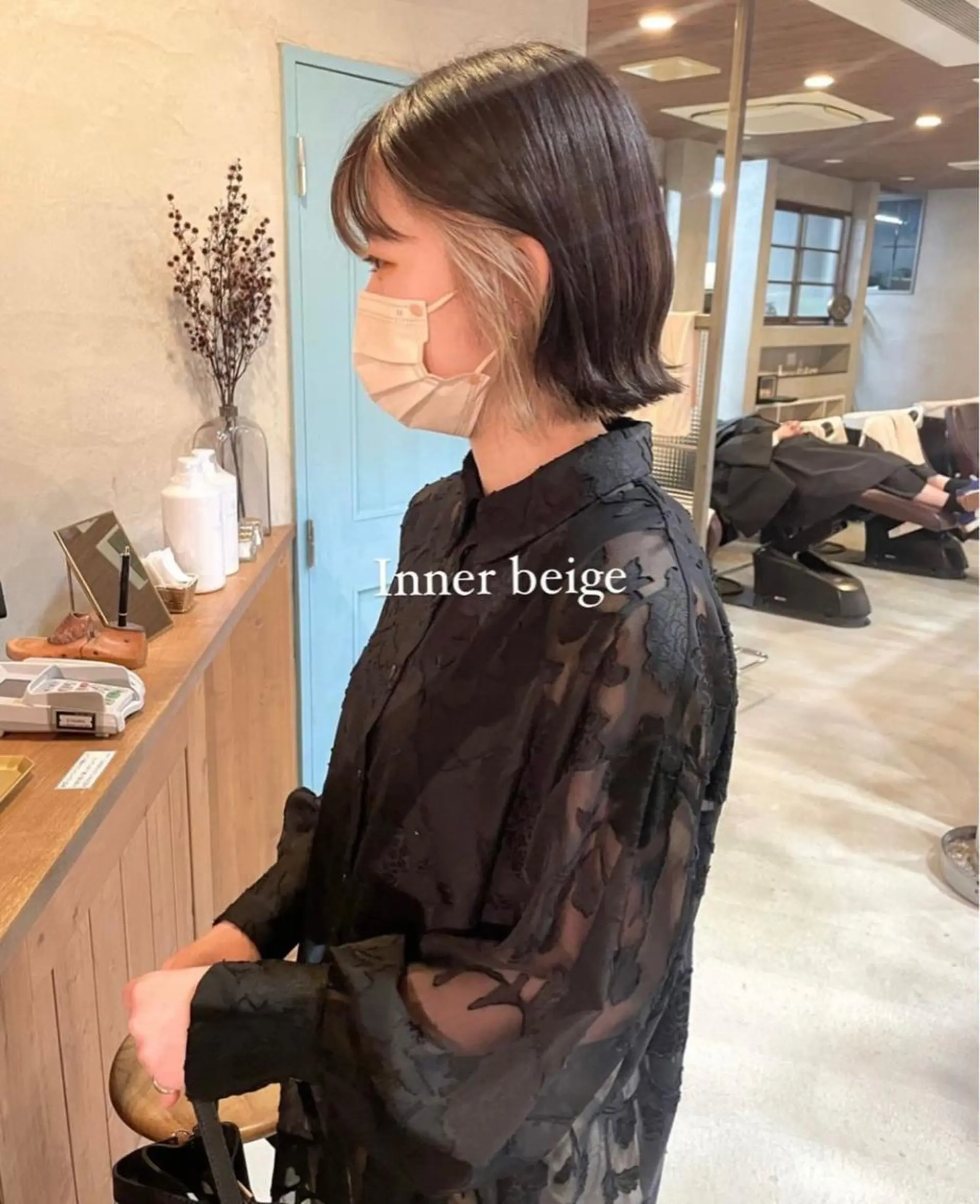 ミディアム カラー Musee plume所属・荻野七菜子 ボブのヘアスタイル