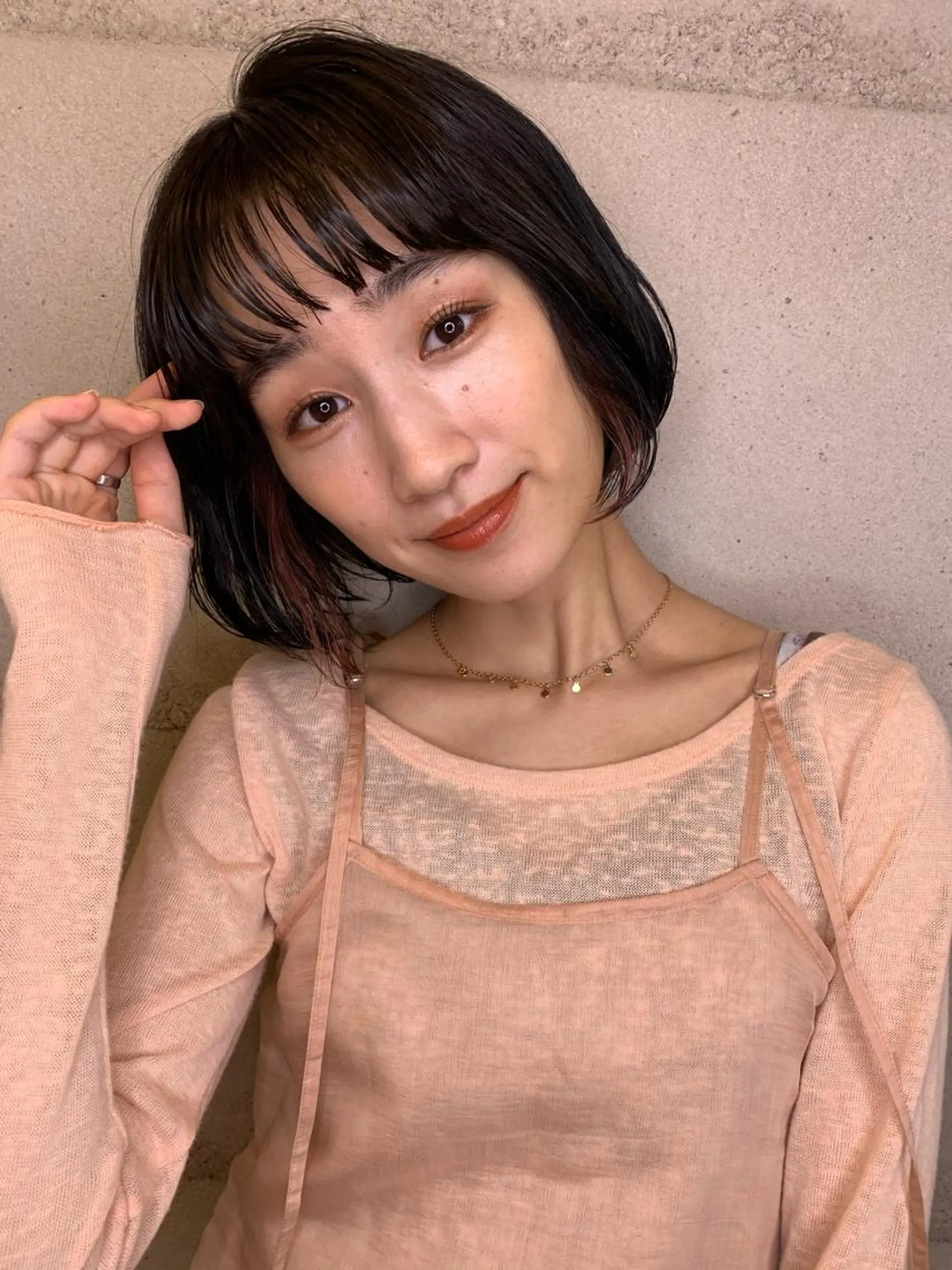 ミディアム カラー 透明感/オリーブ/ グレージュ/YUKAのヘアスタイル