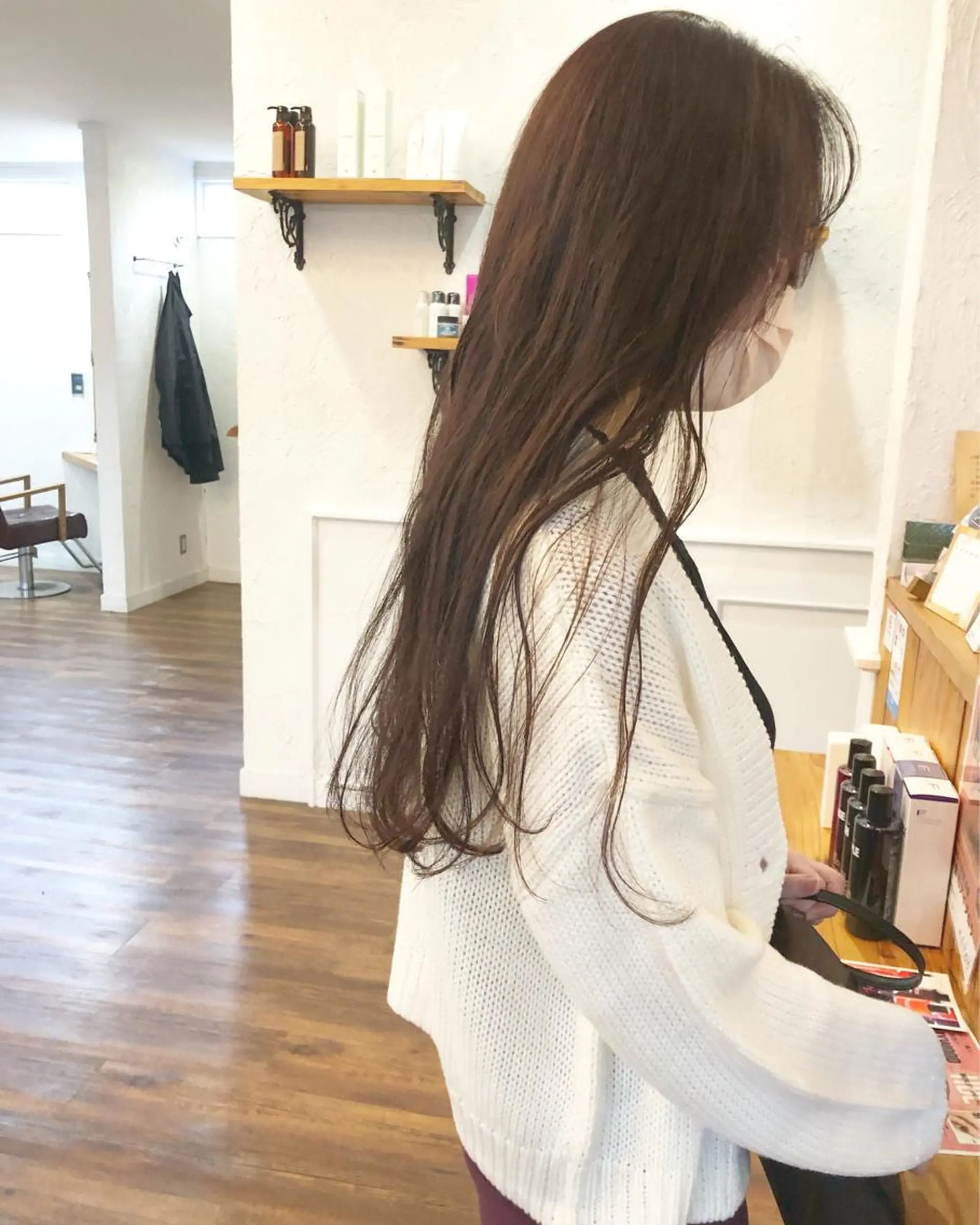 ロング カラー ラベンダーカラー ロング カット ヘアカラー トリートメント 江原 彩華のヘアスタイル