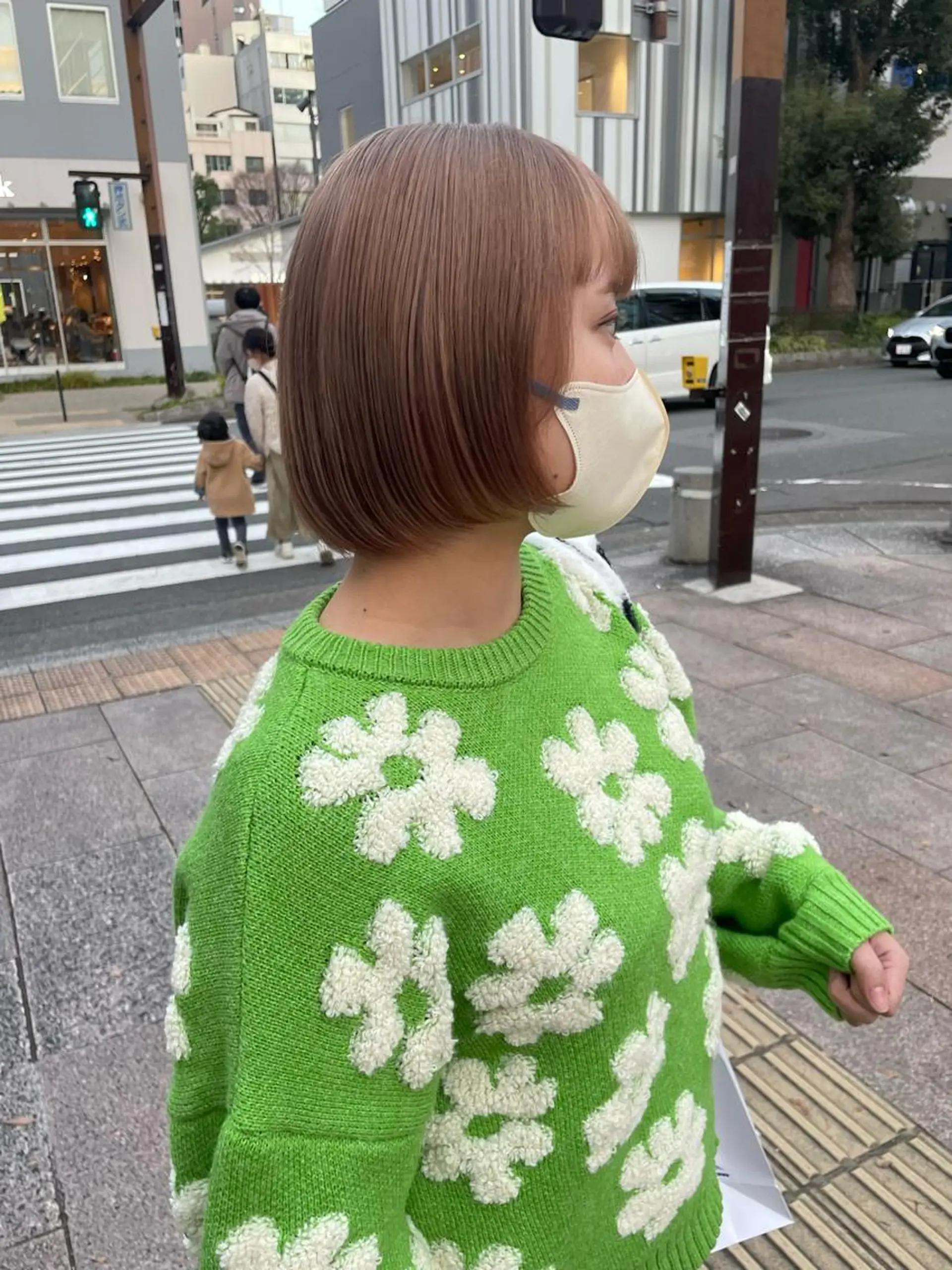 ミディアム ヘアカラー トリートメント ボブカットモデル/パ ーマ/harunaのヘアスタイル