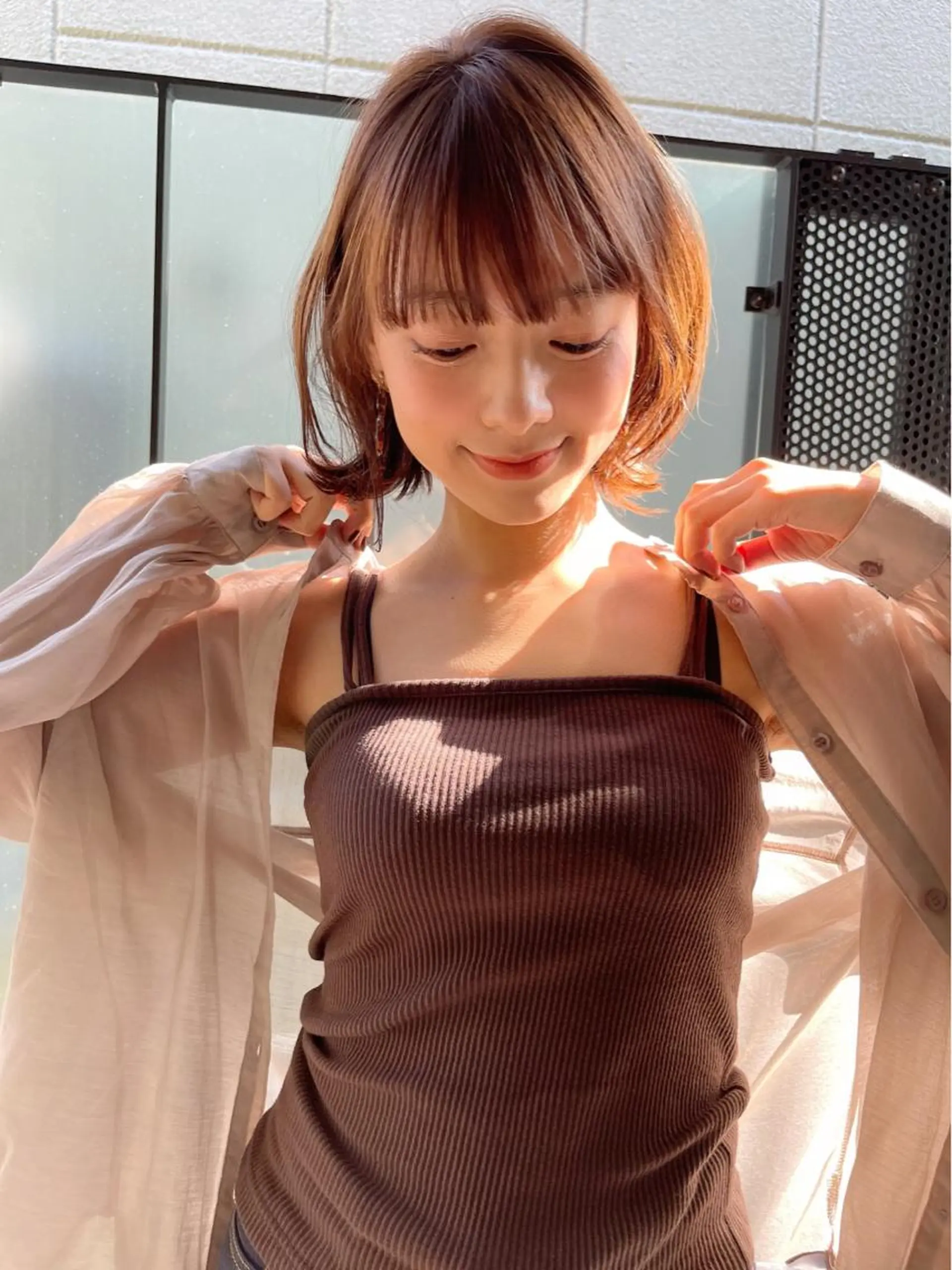 ミディアム カット ヘアカラー トリートメント イメチェンカット✂️ 錦糸町佐藤店長のヘアスタイル