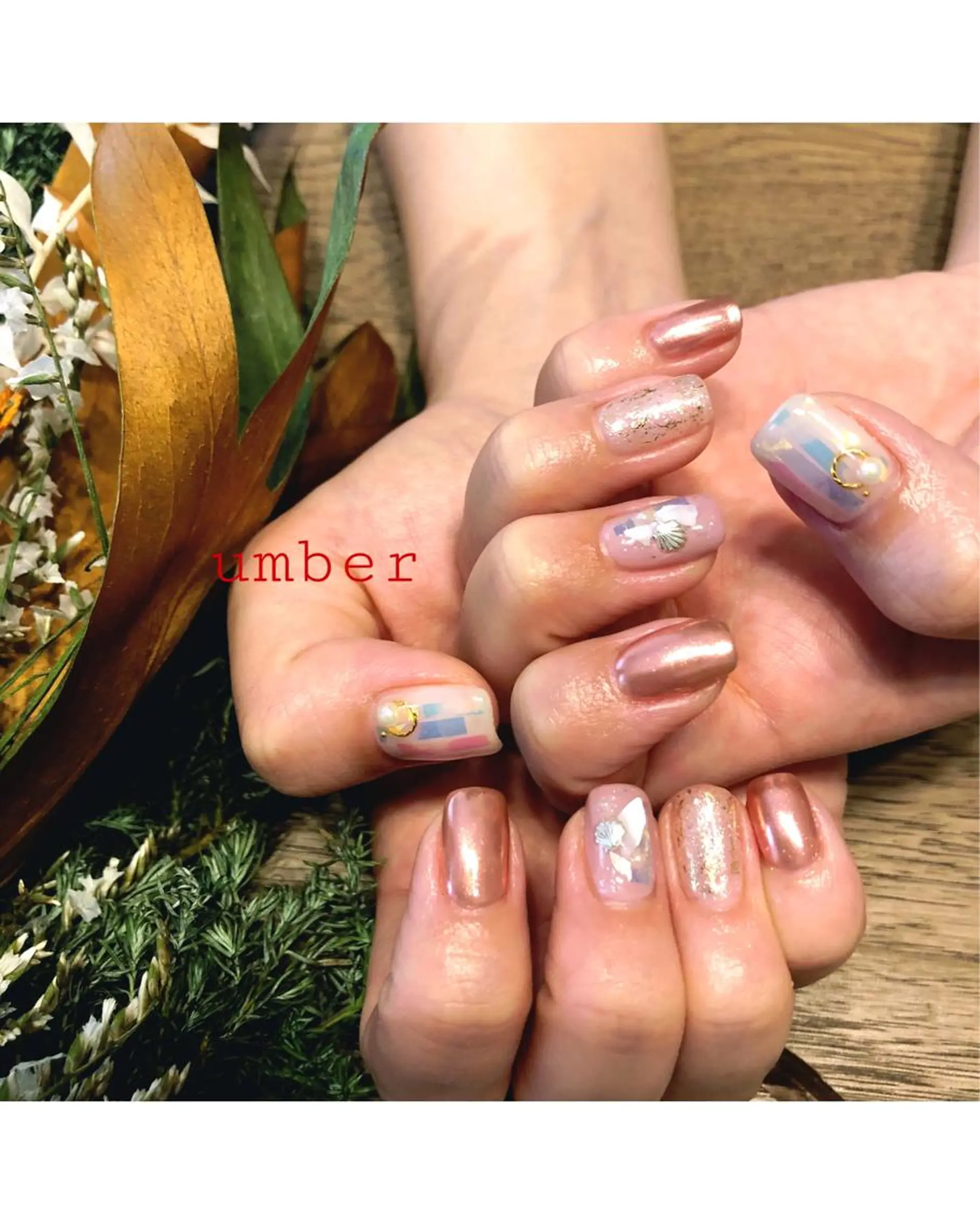 ネイル アートネイル クリアネイル フットネイル ミラーネイル ニュアンスネイル ハンドネイル umber 三茶1分のネイルデザイン