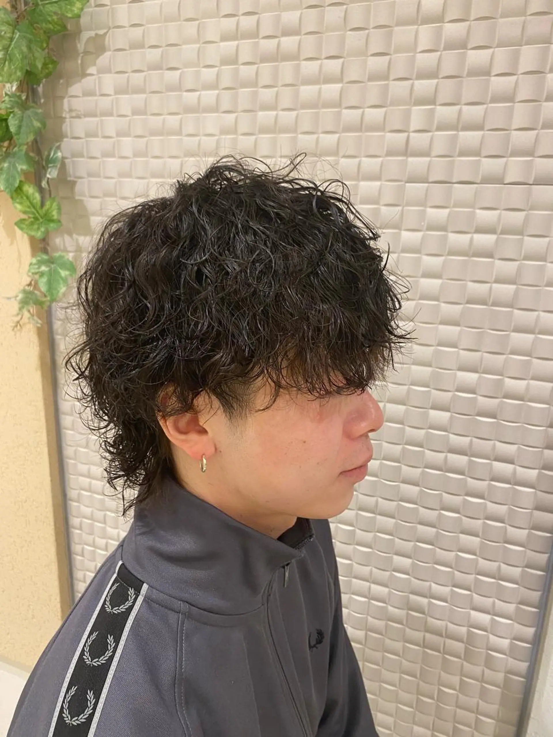 ミディアム カラー パーマ ヘアアレンジ メンズ キッズ ミディアムパーマ メンズパーマ 新宿メンズパーマ ヨモギダのヘアスタイル