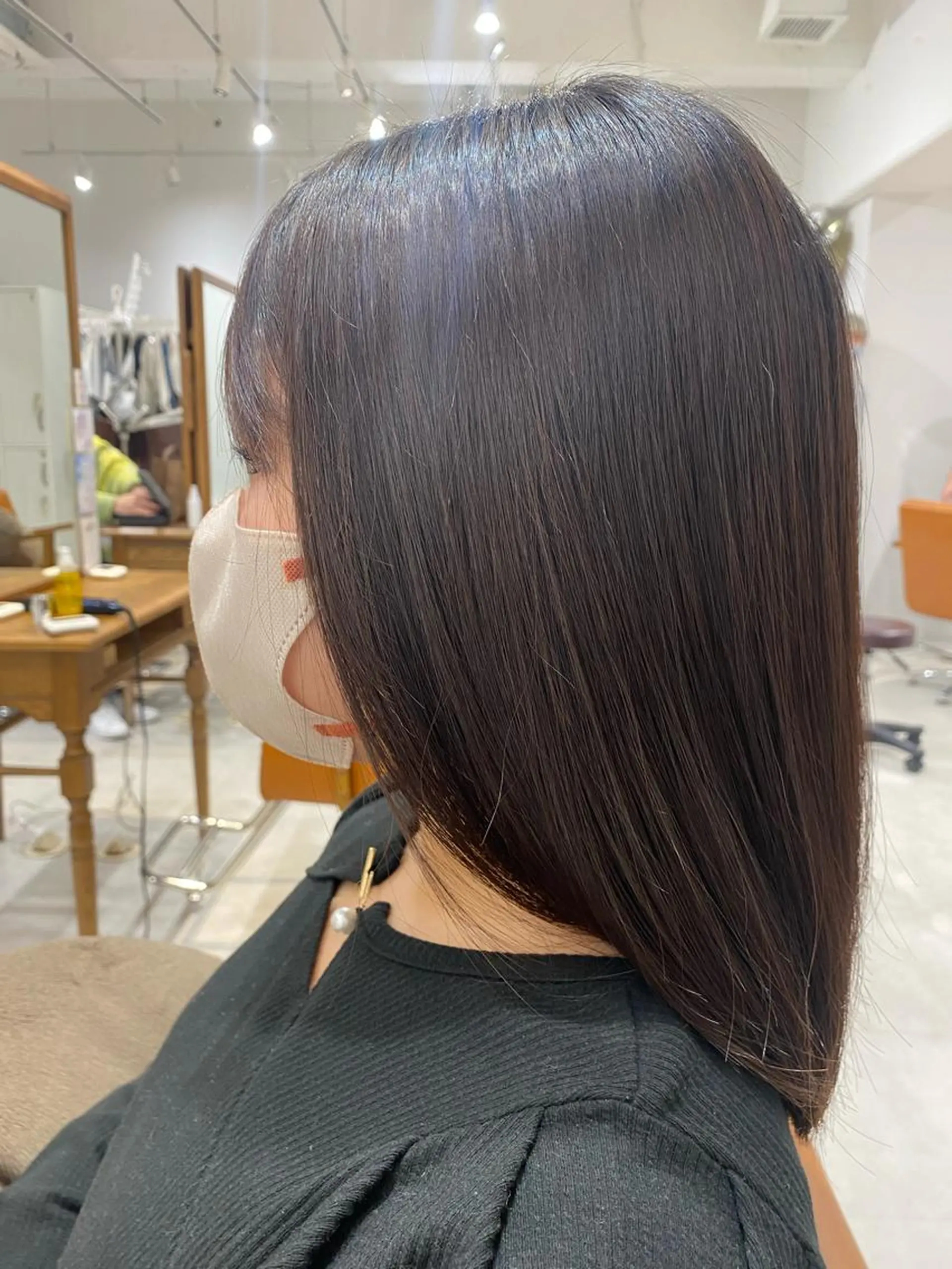 セミロング 縮毛矯正 山﨑 燦人のヘアスタイル