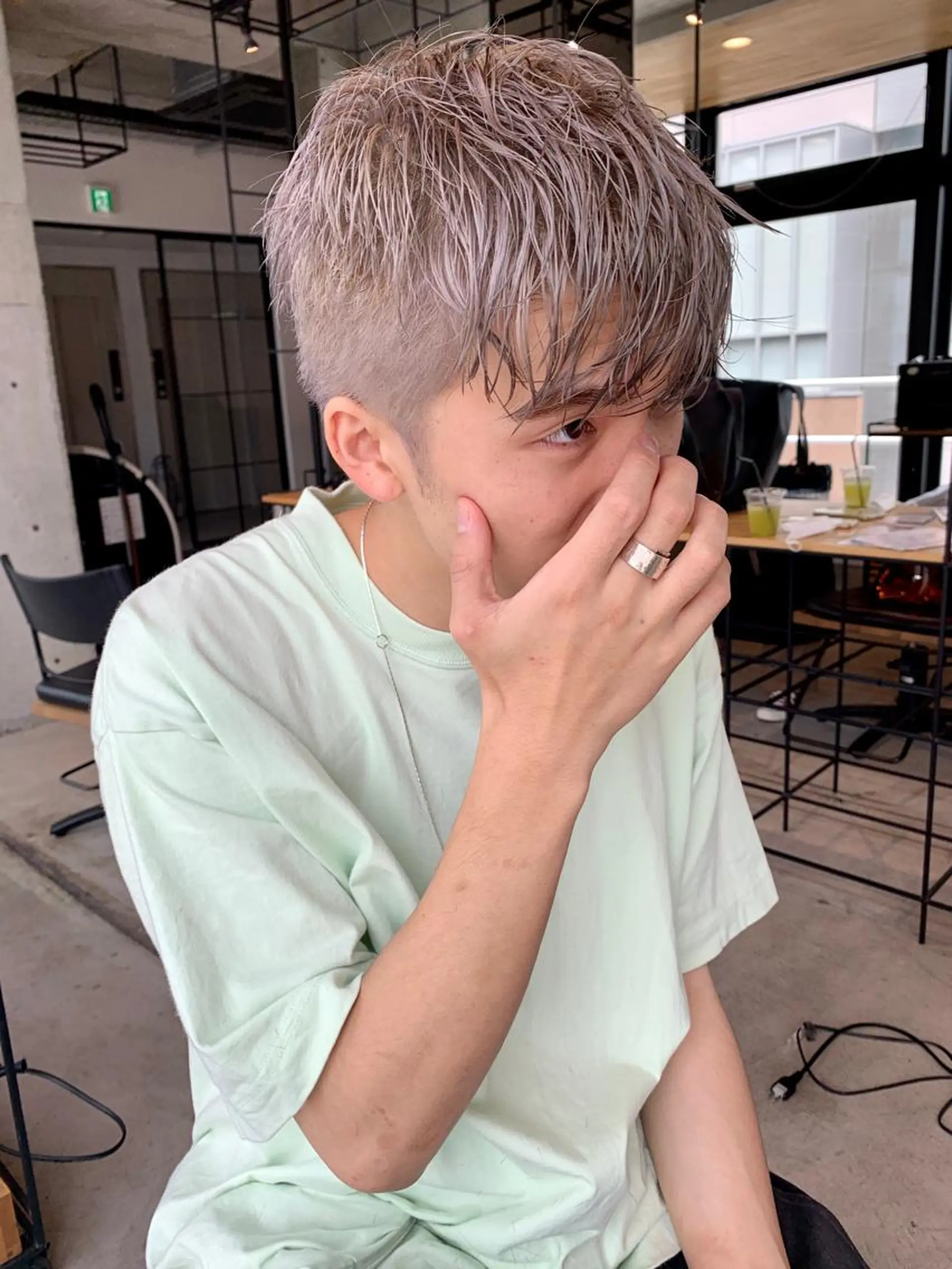 カラー メンズ ピンクベージュ/新潟 万代/高橋桃葉🍑のヘアスタイル