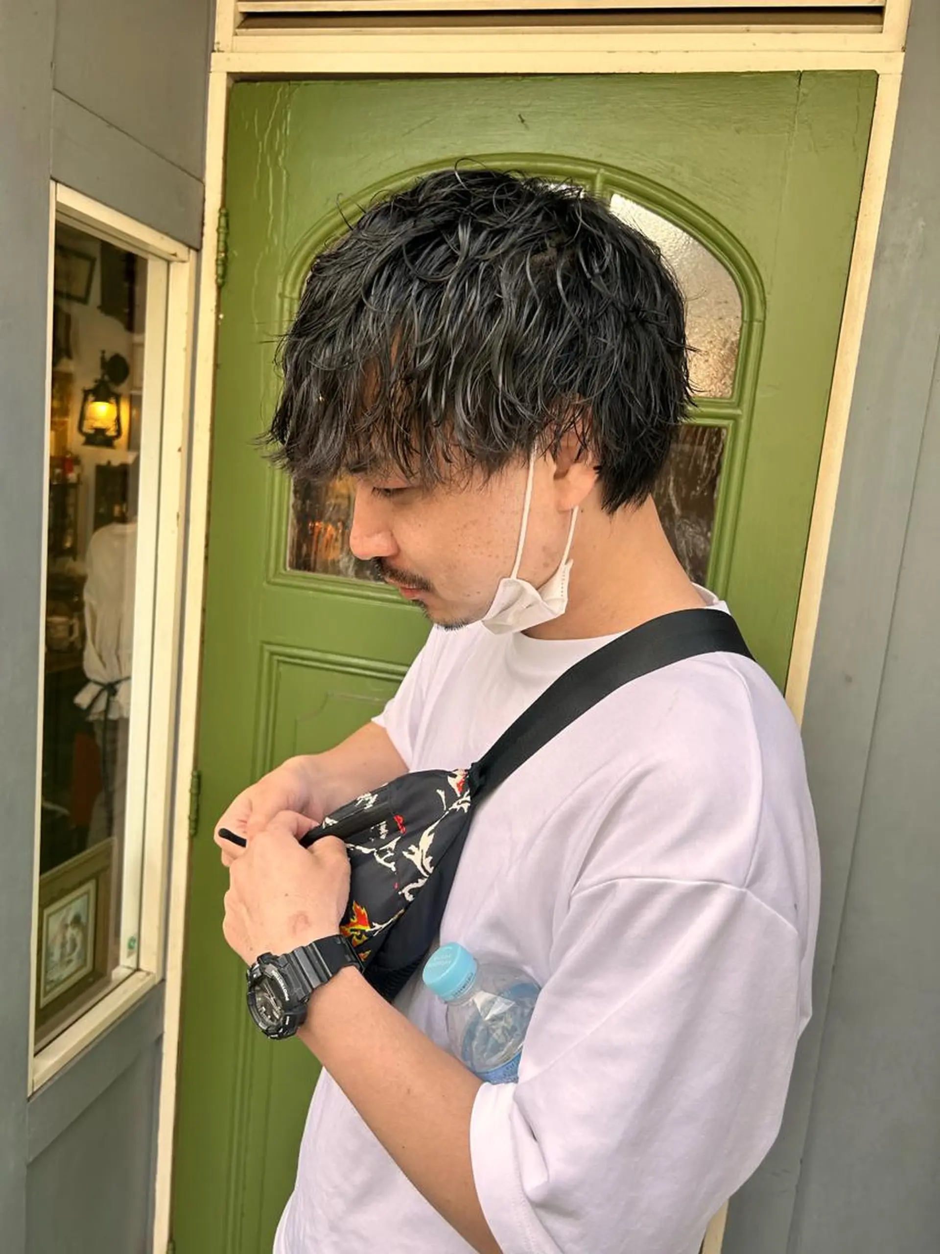 ショート パーマ メンズ 清水千優/パーマ/透 明感カラー/メンズのヘアスタイル