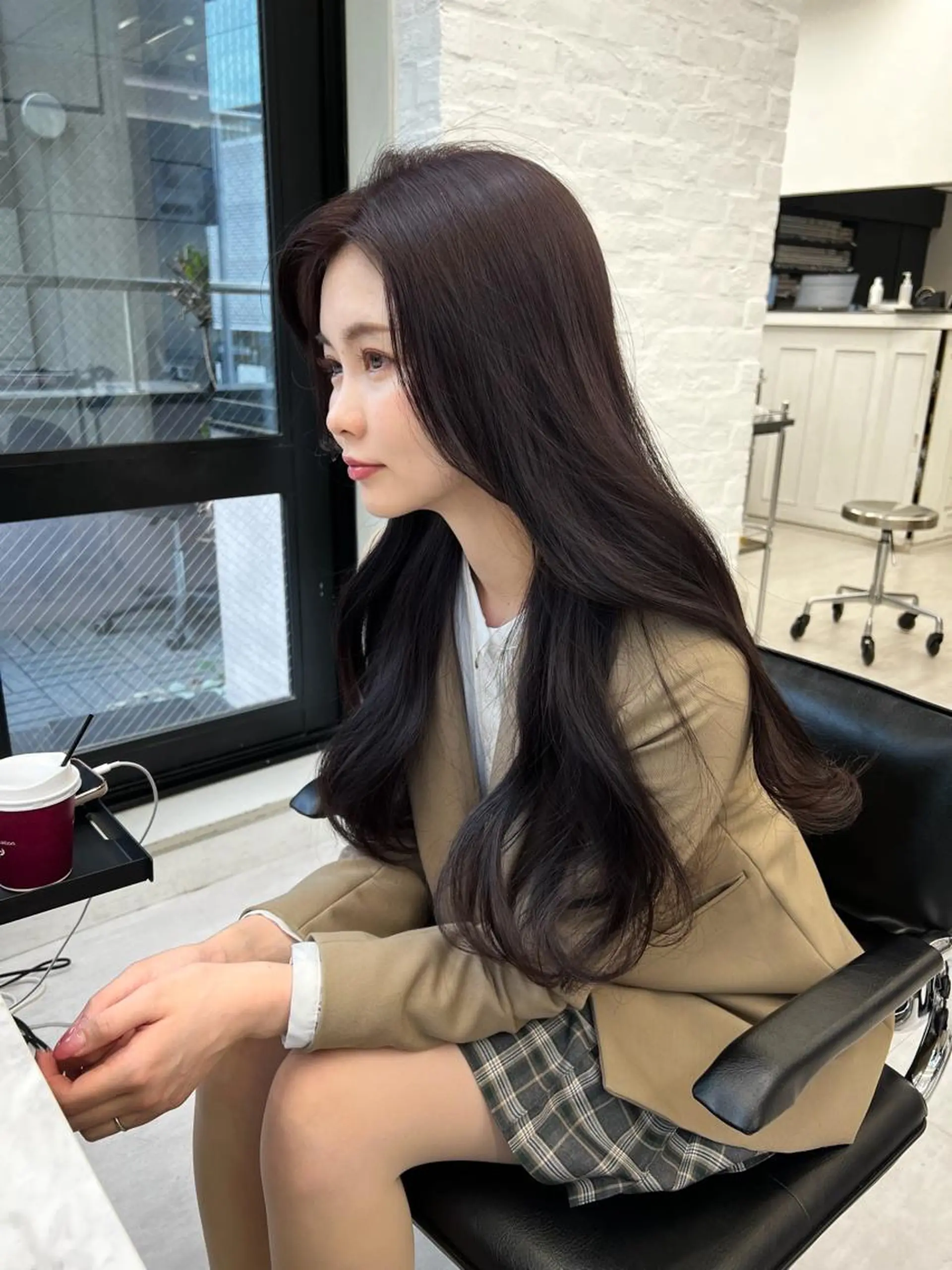 ロング カラー 韓国ヘア♡ 顔まわりカットayaのヘアスタイル