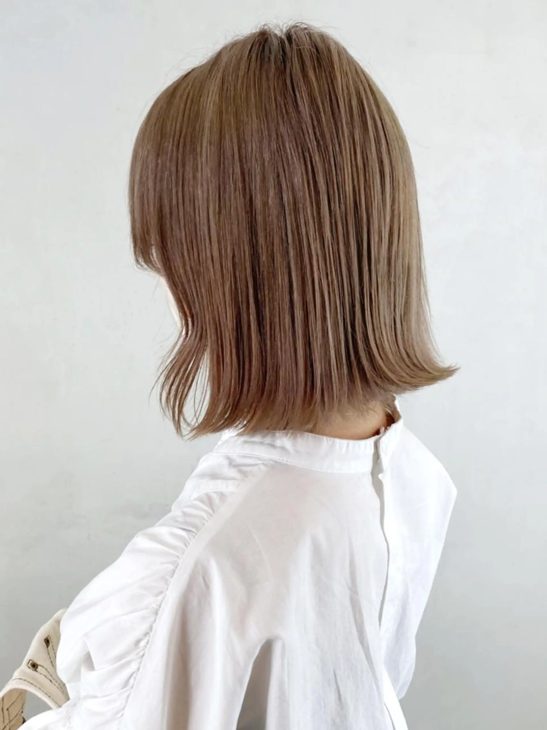 ミディアム カラー ヘアアレンジ パーマ ブラウンカラー ボブ カット ヘアカラー トリートメント ITbyALBUM 八王子店のヘアスタイル