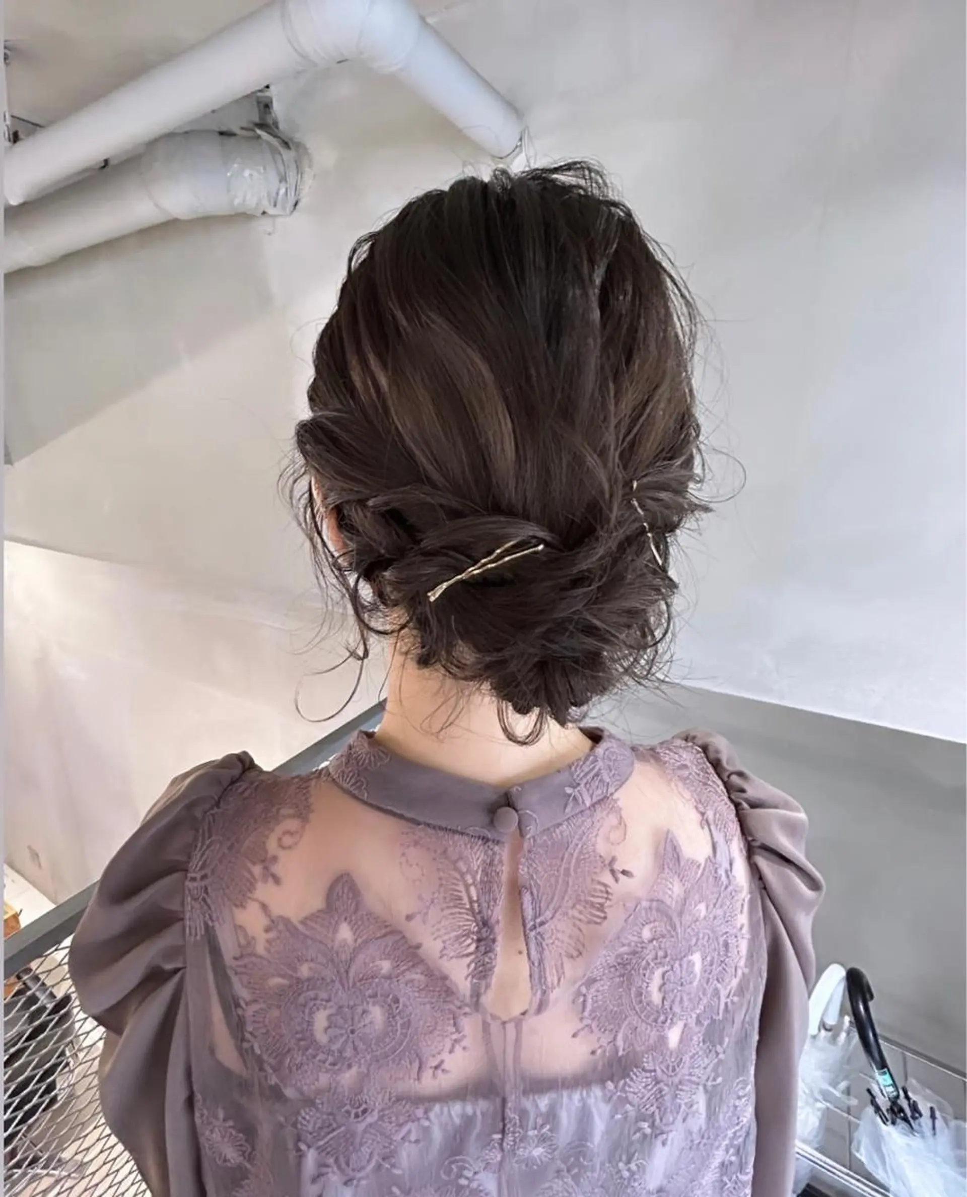 ミディアム ヘアアレンジ ヘアセット くすみカラー🏹🤎 Tsukinaのヘアスタイル