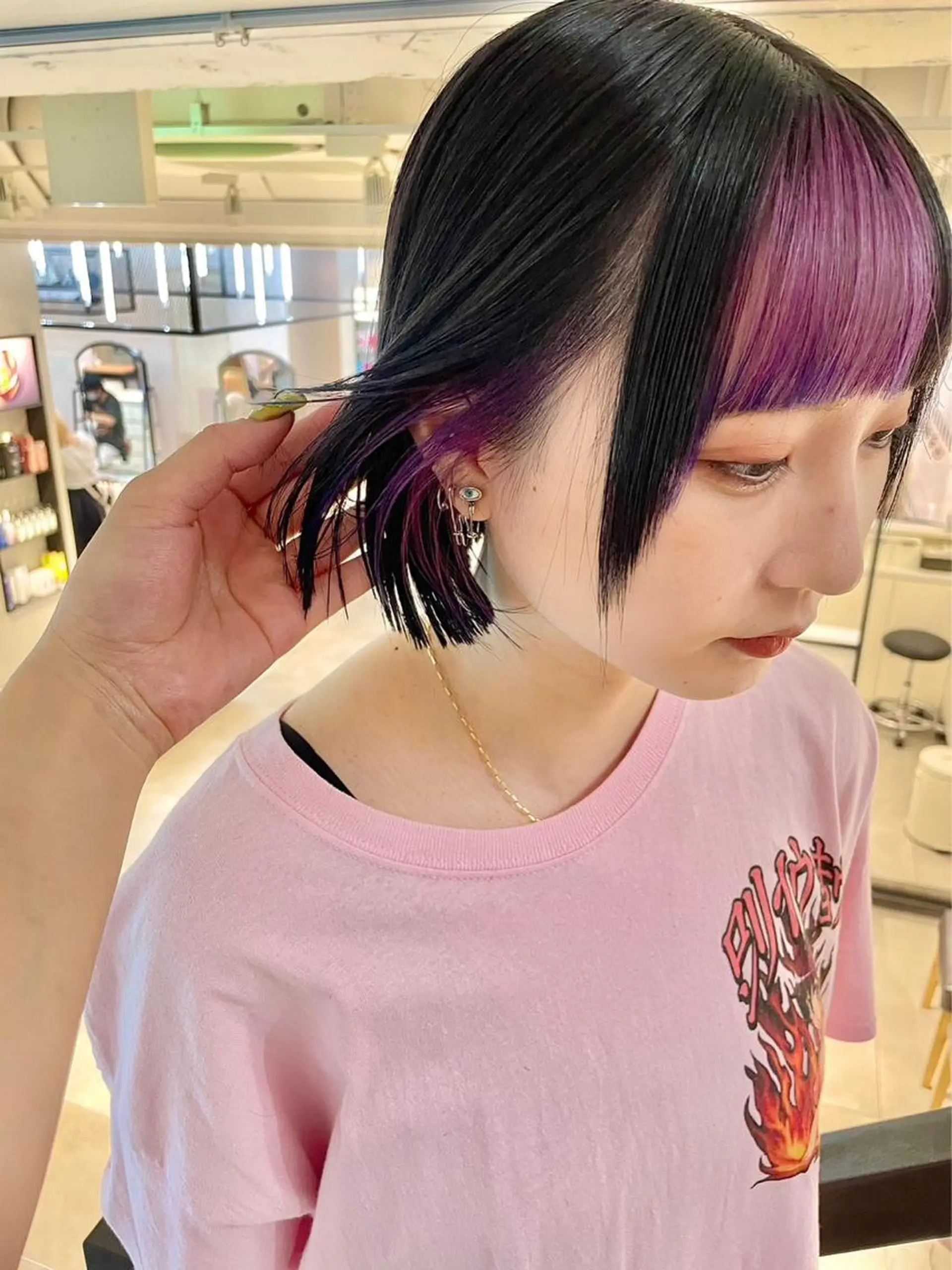 ショート カラー デザインカラー 🌟暖色系ハイトーン 🌟AIのヘアスタイル