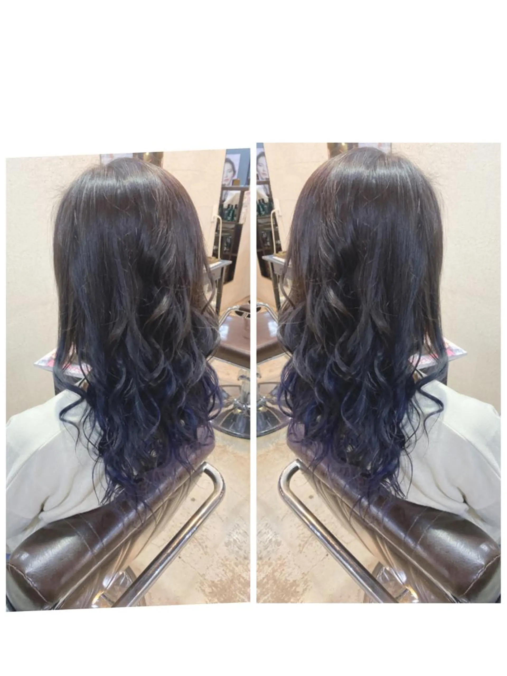 ロング カラー ヘアアレンジ ブルーカラー バイオレットカラー ヘアカラー 桜田 修未のヘアスタイル