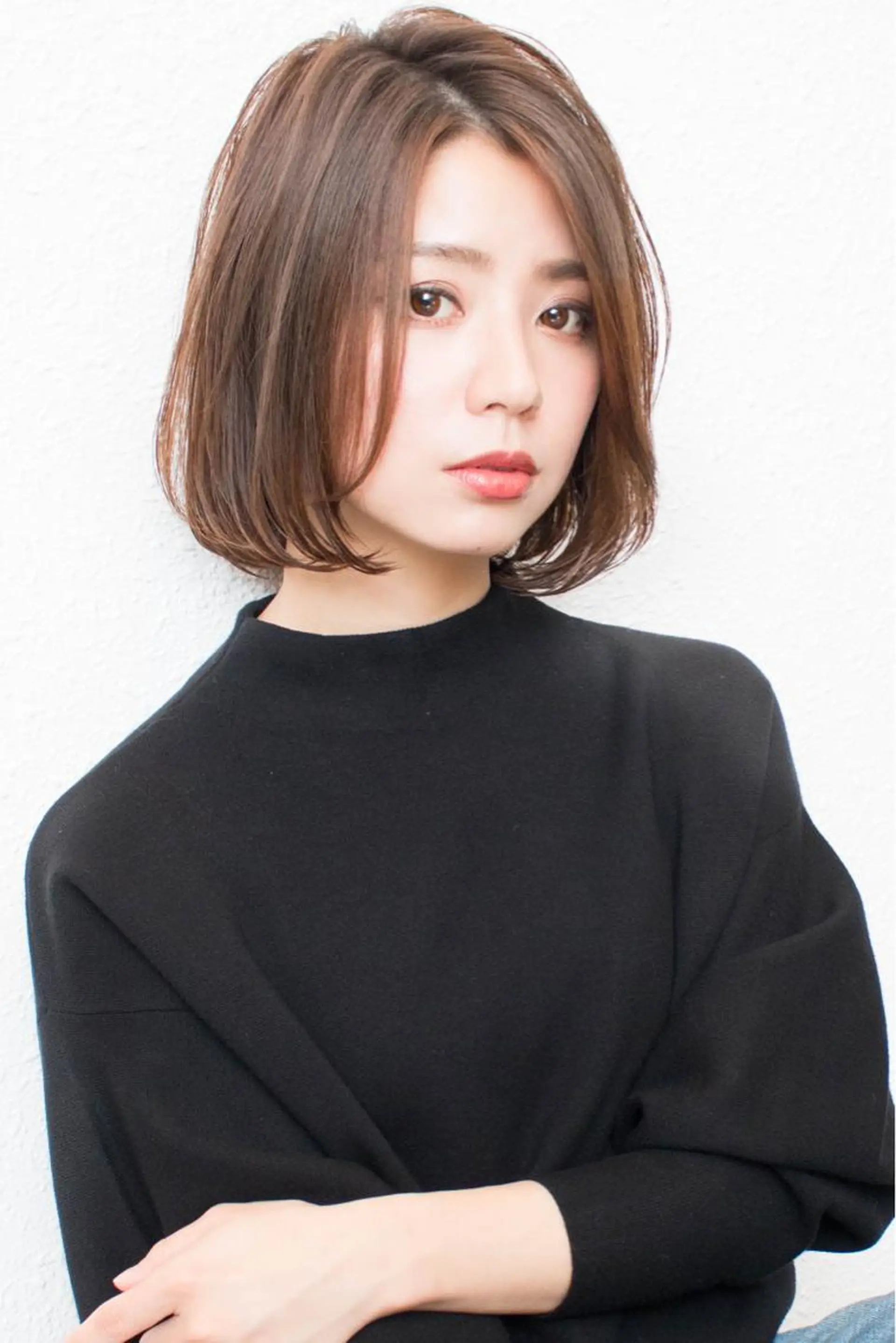 ミディアム ボブ 顔周りカット 小顔カット Monica所属・ボブ専門店 中島規寿のヘアスタイル