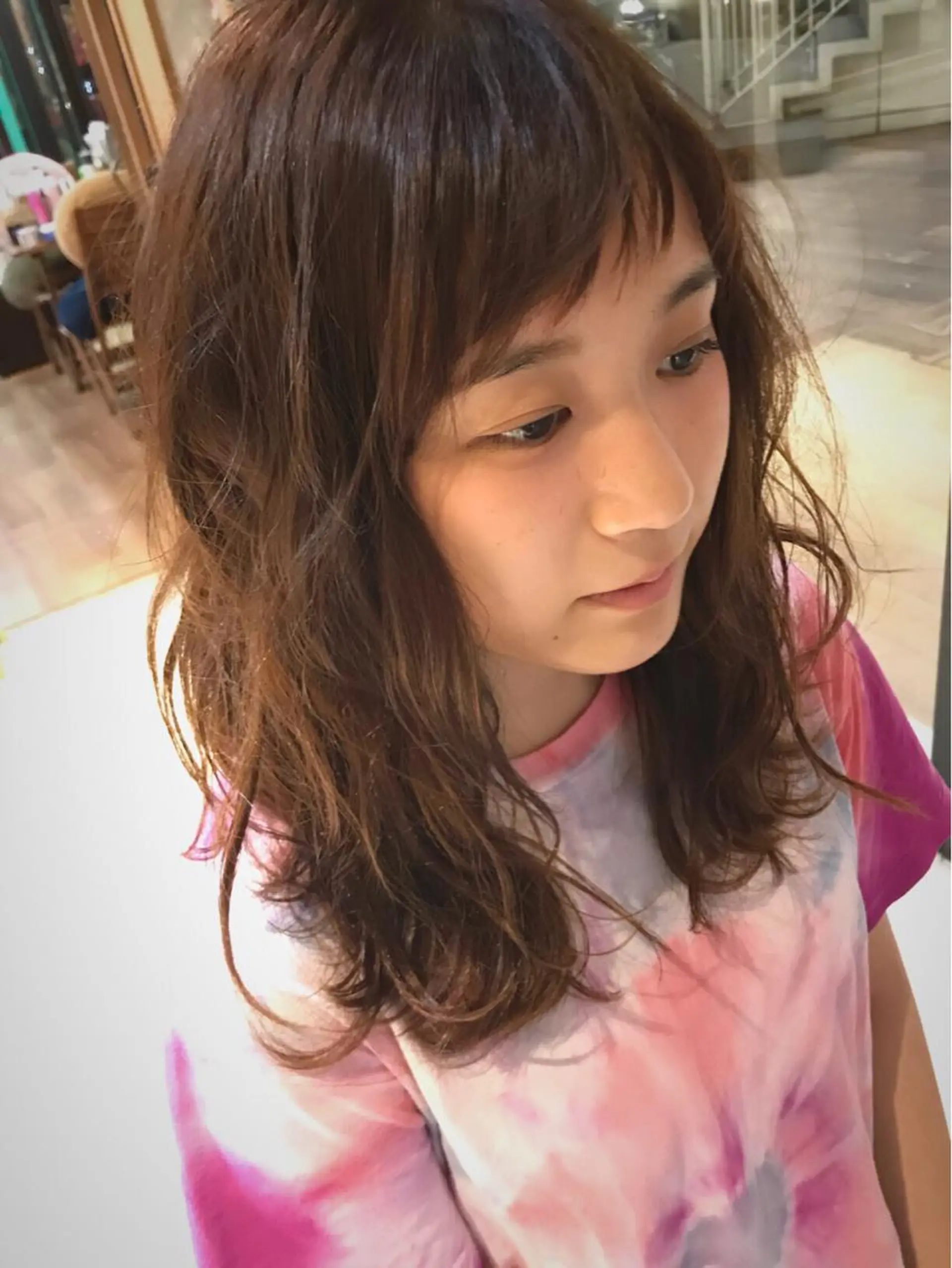 ロング カラー ベージュカラー ラベンダーカラー オン眉 松村 崇弘のヘアスタイル