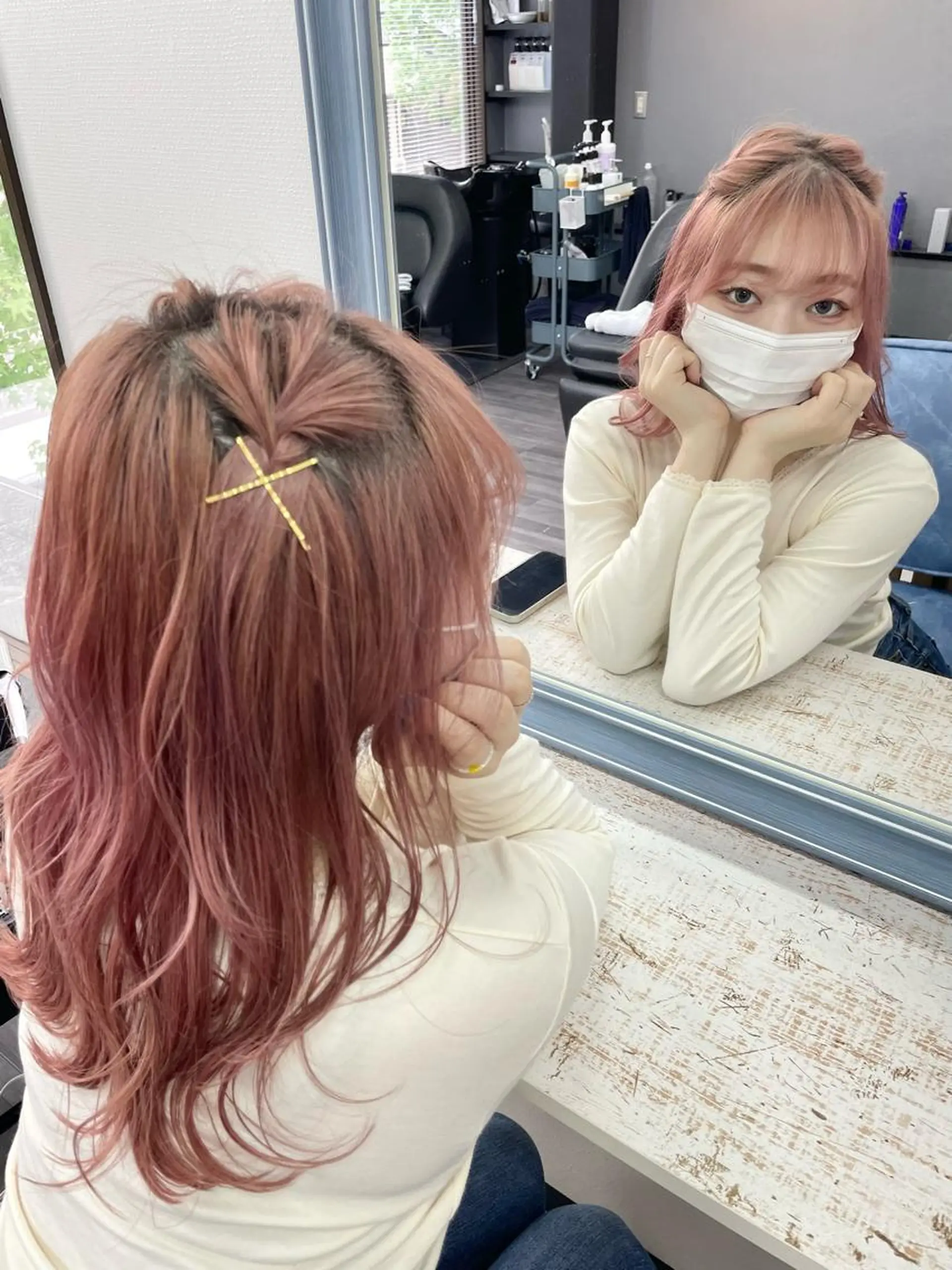 カラー ヘアアレンジ 簡単アレンジ オノ アカネのヘアスタイル