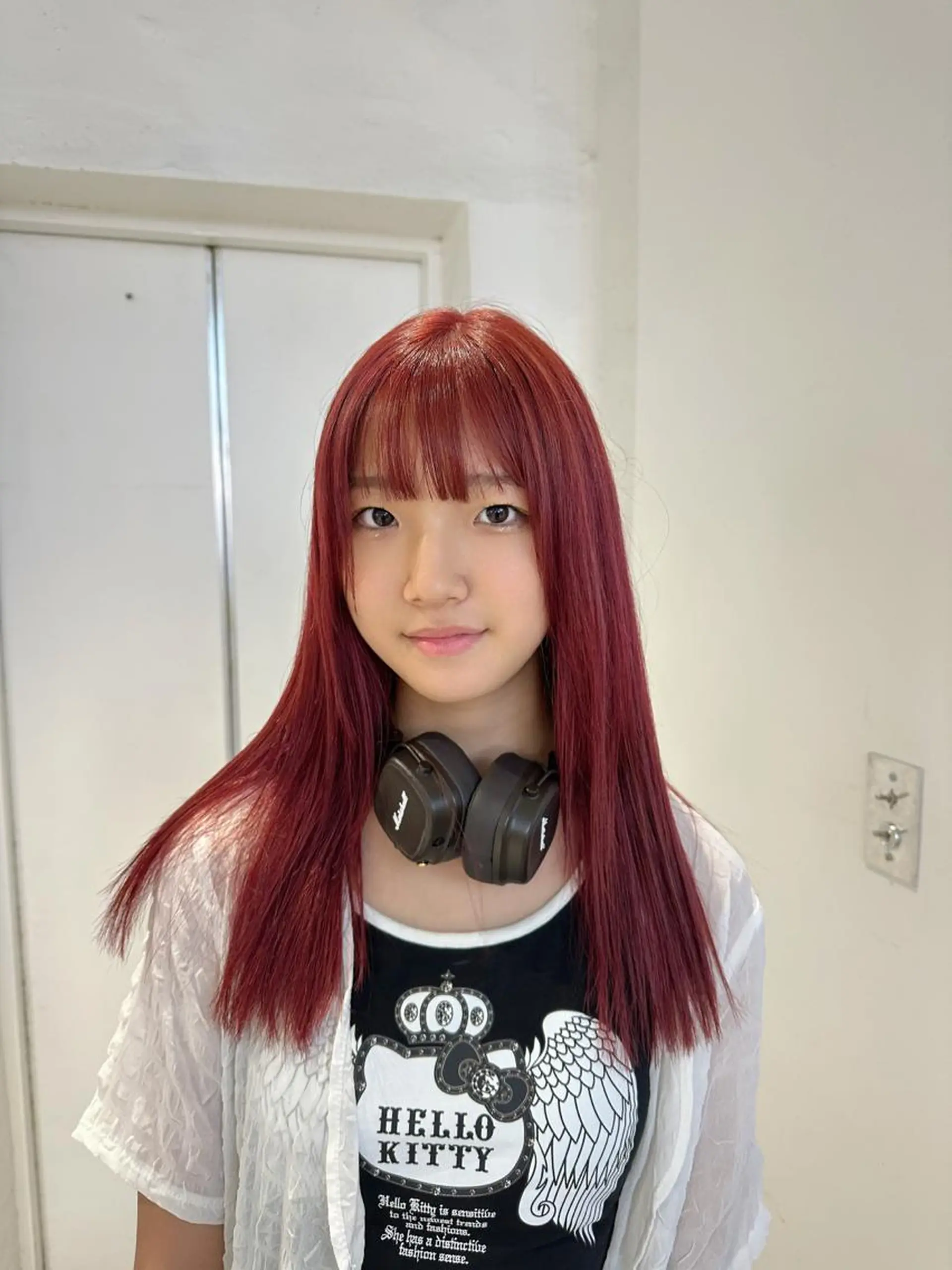 セミロング カラー ヘアアレンジ レッドカラー ヘアカラー ハイトーン特化 pepe🎀のヘアスタイル