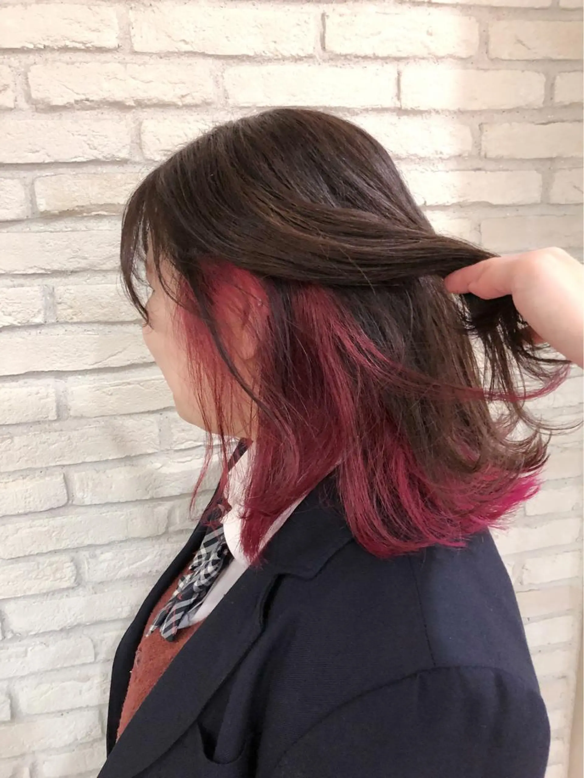 ミディアム カラー ピンクカラー HAUS 片山みほのヘアスタイル
