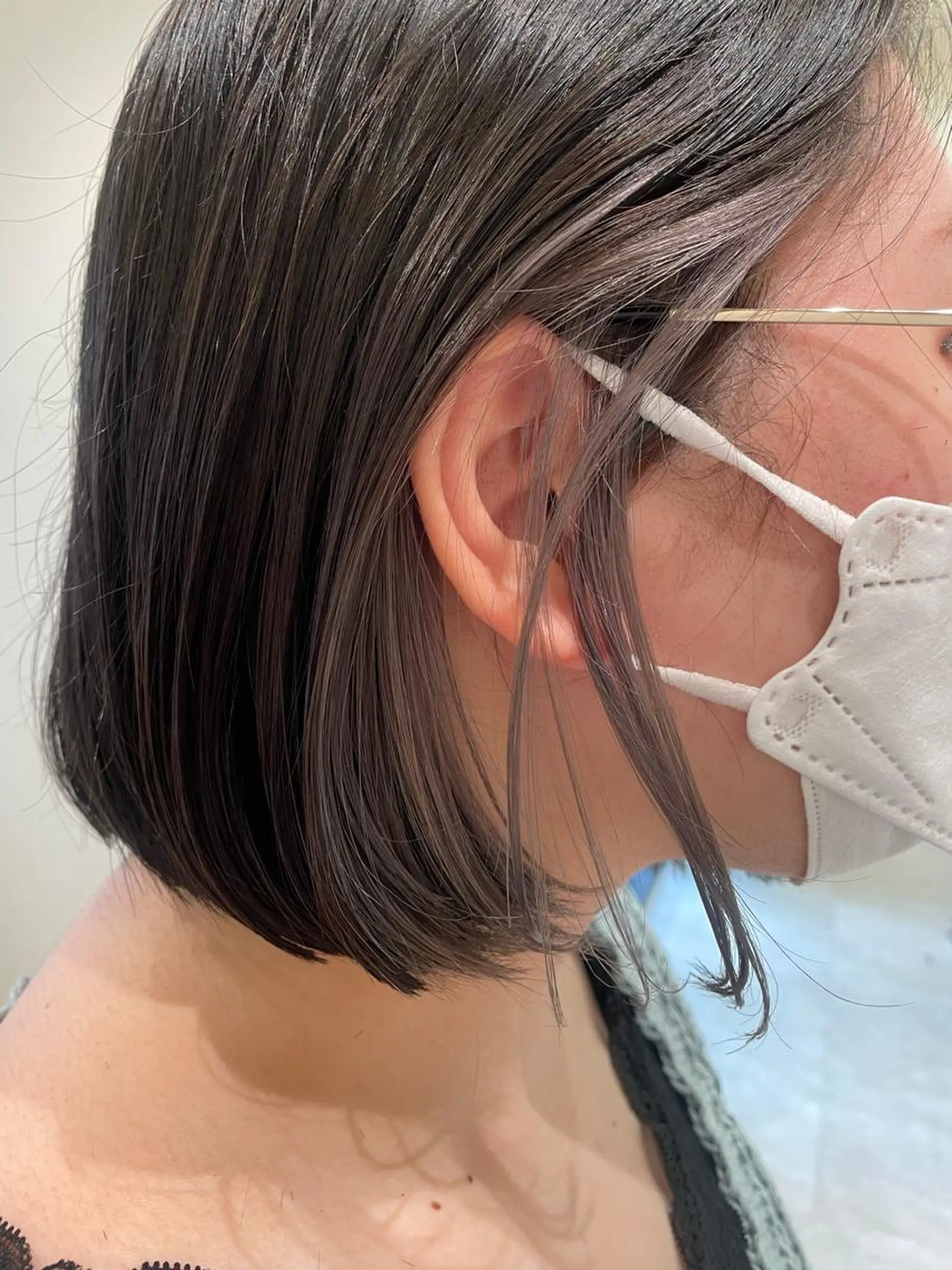 ショート カラー ブリーチ グレージュ インナーカラー ボブ/インナーカラー /眉毛/Miyuのヘアスタイル