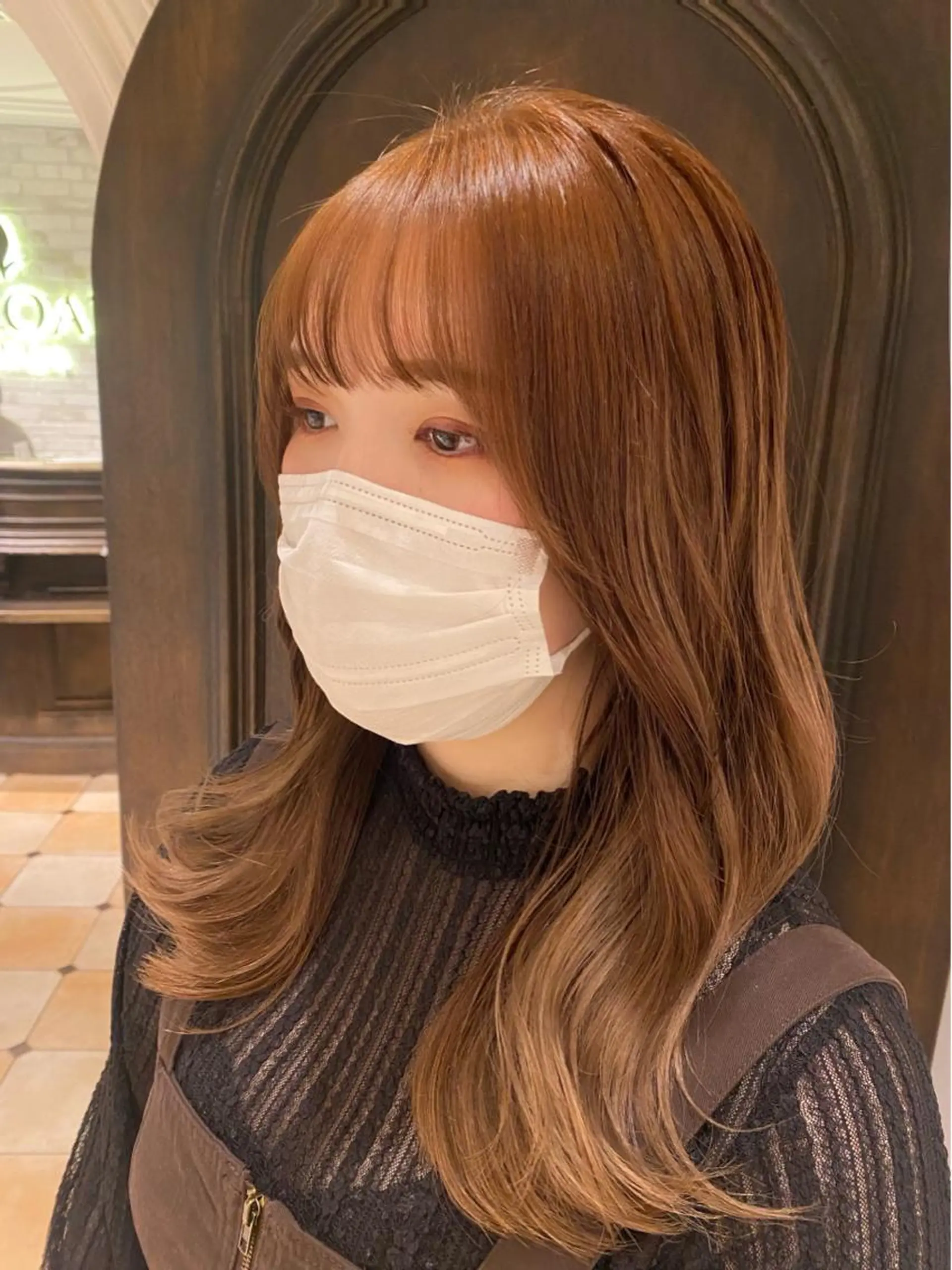 セミロング カラー ベージュカラー ブラウンカラー ブラウンベージュ くびれヘア 顔周りカット カット ヘアカラー トリートメント 顔周り/くびれヘア 韓国ヘア💕風間るなのヘアスタイル