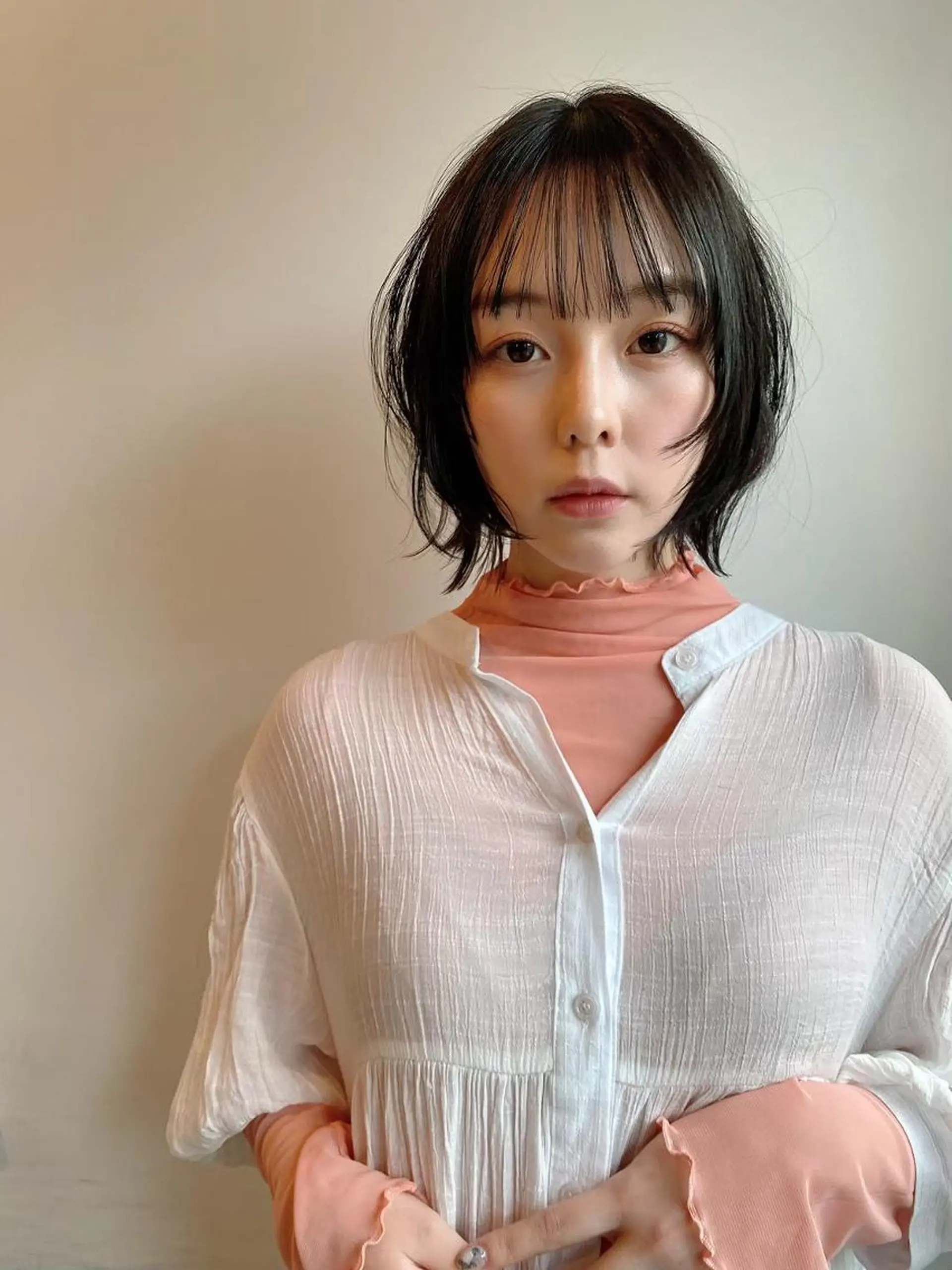 ミディアム カラー パーマ ショートボブ ミディアムパーマ アディクシーカラー ブリーチ ケアブリーチ カット ヘアカラー CEINE OURのヘアスタイル