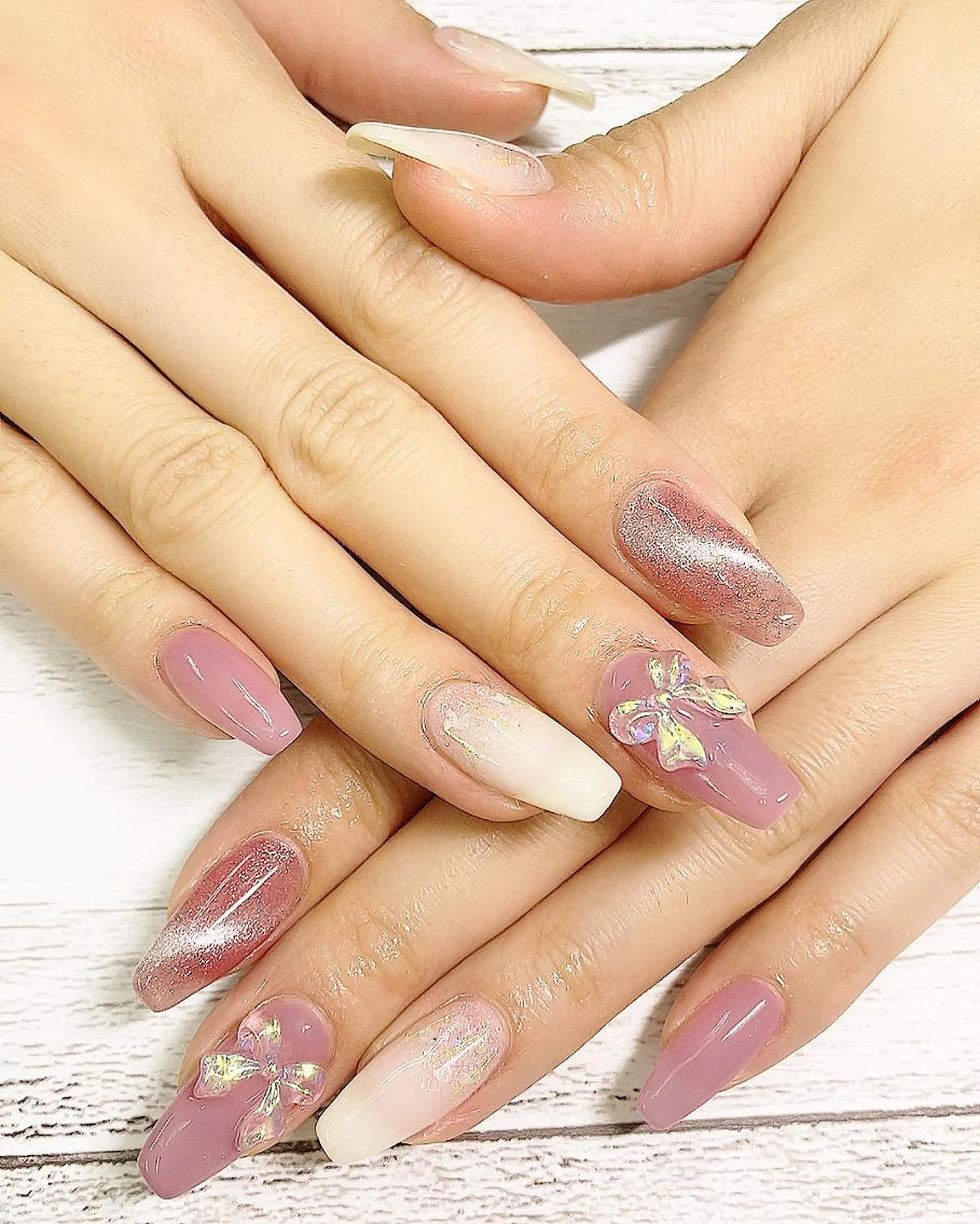 ロング ネイル ハンドネイル リラネイル Aikenのネイルデザイン