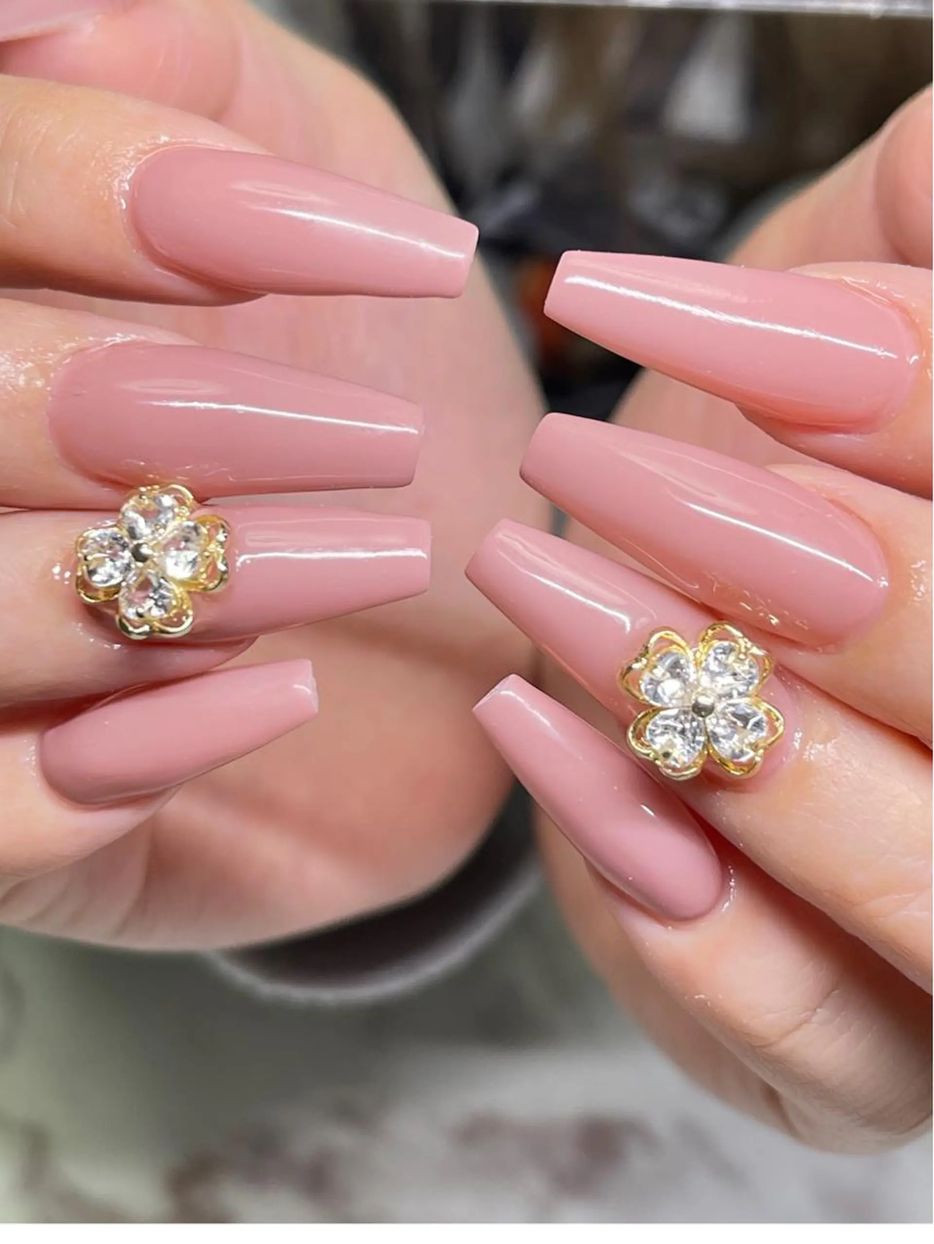 ネイル ロングネイル ピンク スカルプネイル ハンドネイル Nail Salon espritのネイルデザイン