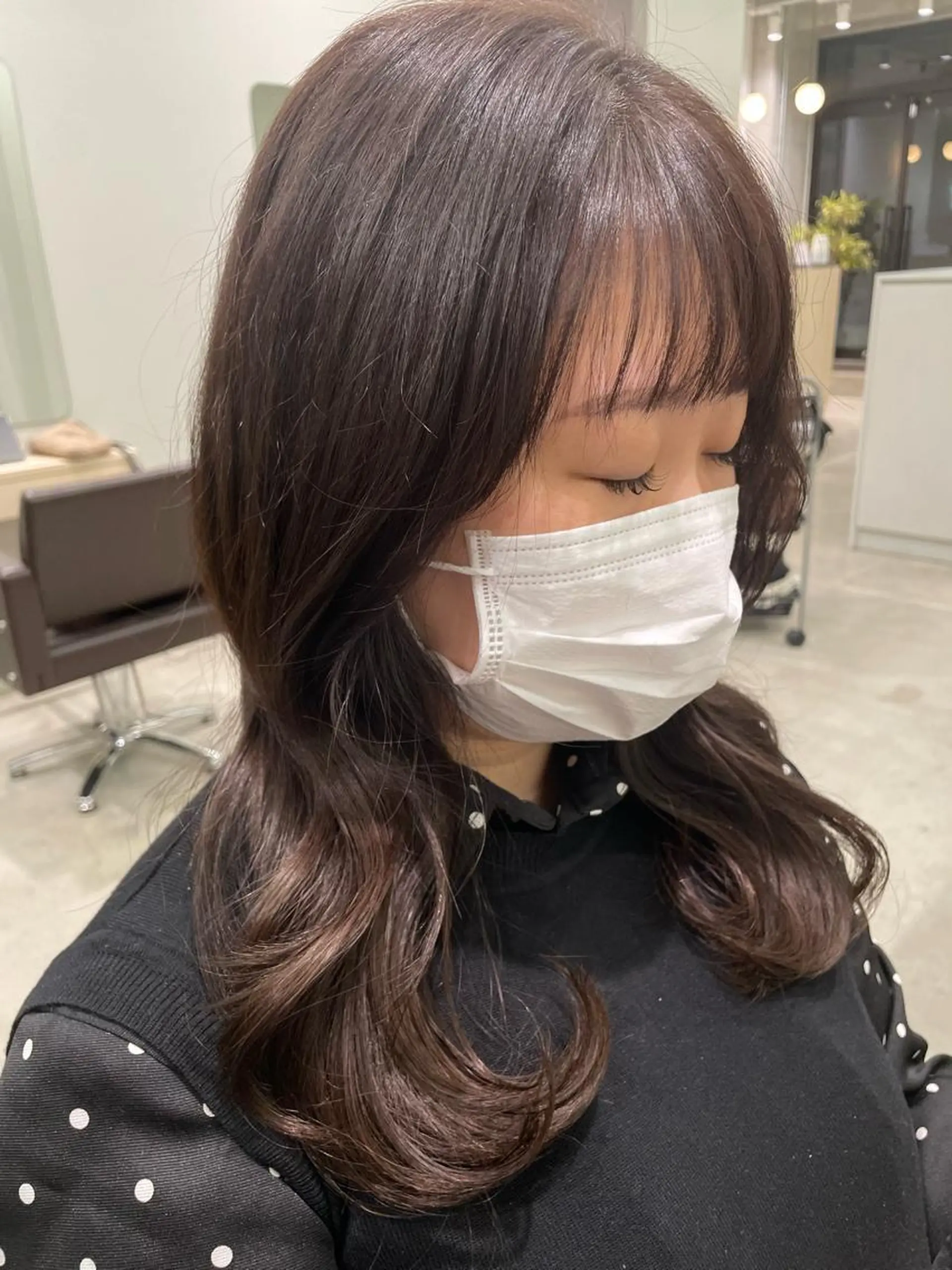 ミディアム カラー ボブ 髪質改善 トリートメント パーソナルカラー 藤本夢のヘアスタイル