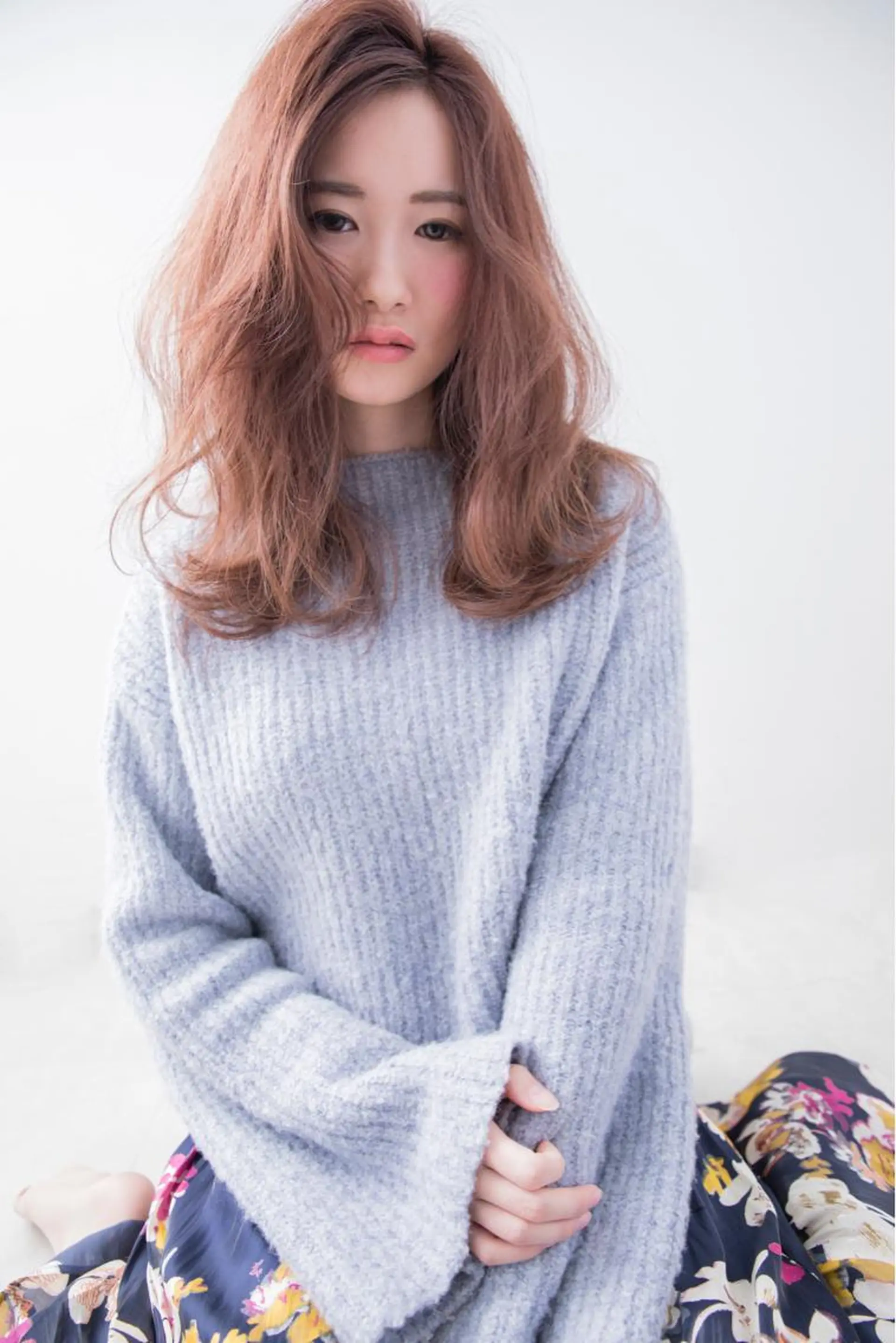 ロング カラー パーマ ヘアケア特化型サロン newi 京橋のヘアスタイル