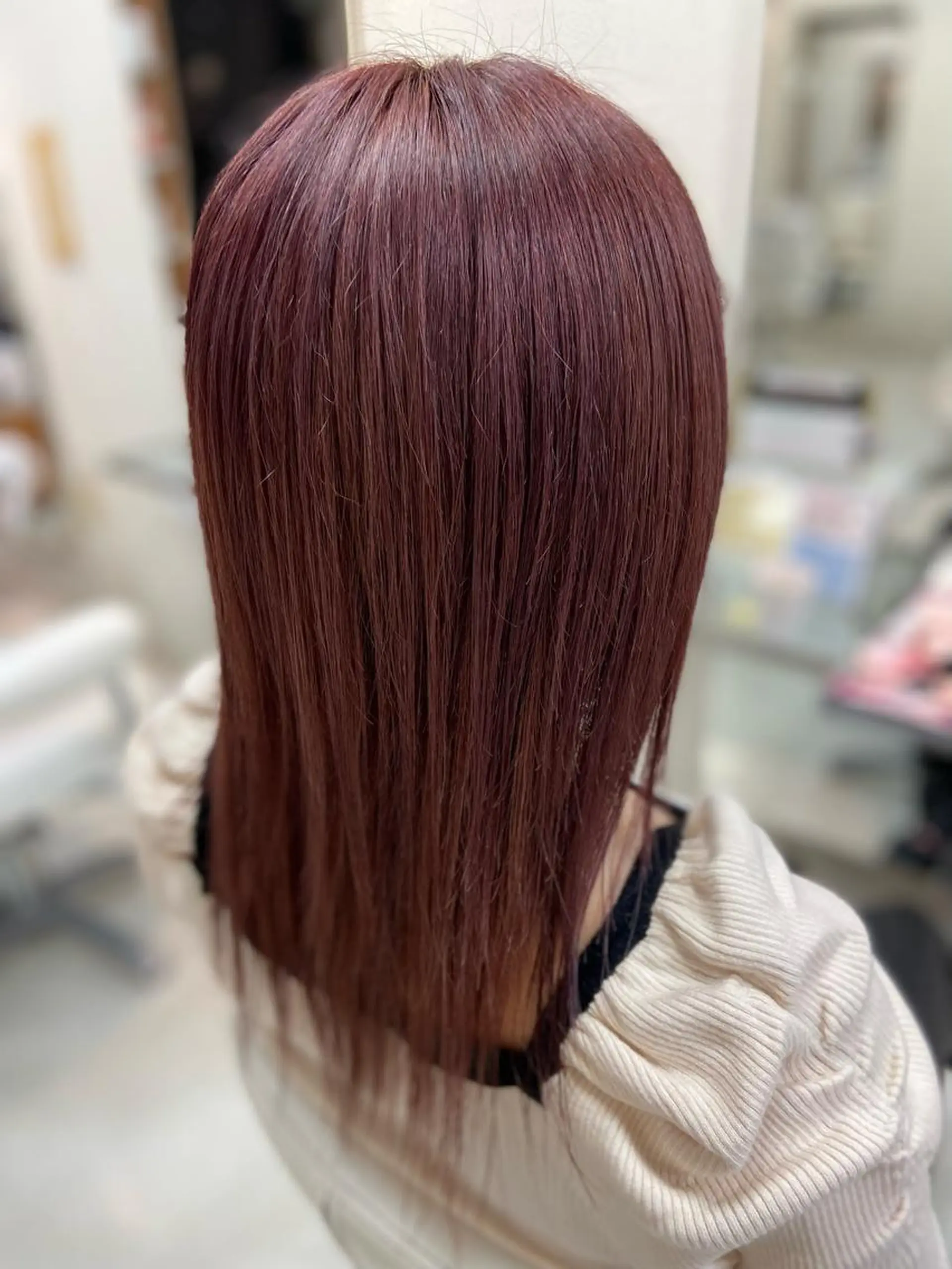 セミロング カラー ピンクカラー バイオレットカラー バイオレットピンク ヘアカラー トリートメント 菊地 美憂のヘアスタイル