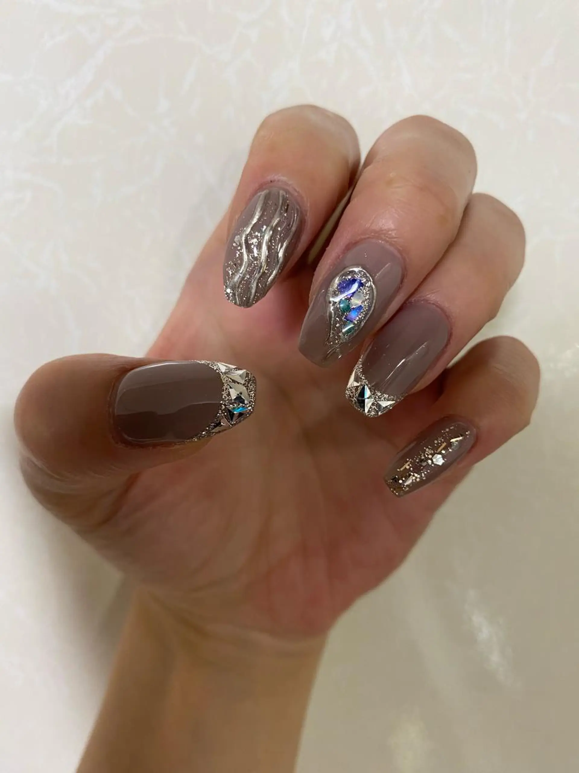 ネイル フレンチネイル ガラスフレンチ ハンドネイル フットネイル ハンドケア nail salon  AlgeTy所属・✴︎:.｡. MAKI.｡.:✴︎のネイルデザイン