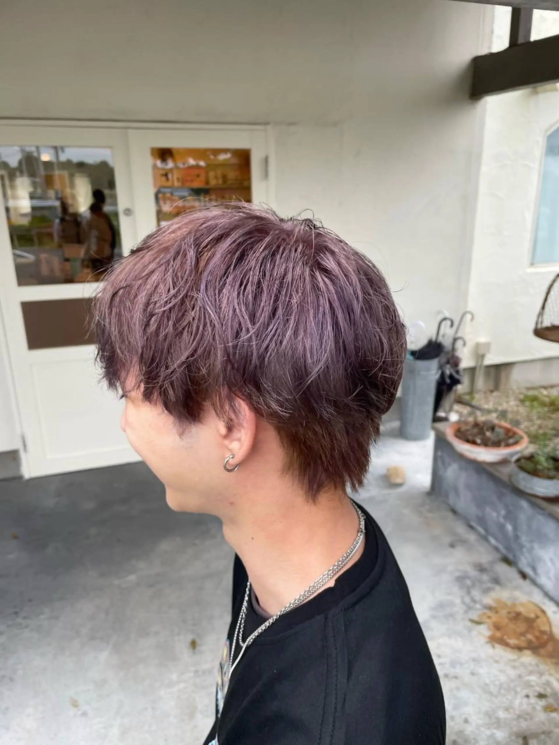 ショート カラー メンズ ダブルカラー グレージュ ラベンダーカラー ラベンダーグレージュ ラベンダーグレー ヘアカラー 酸性ストレート/ ボブ/暖色/リコのヘアスタイル