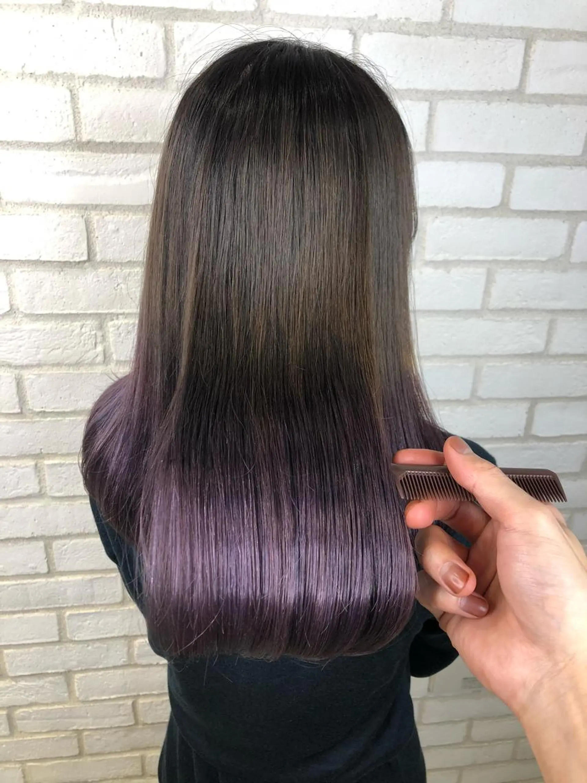 ロング カラー パーマ ヘアアレンジ メンズ キッズ ネイル マツエク・マツパ グラデーションカラー パープルカラー グラデーション パープル 新宿/髪質改善/ 美髪矯正✨浅江通友のヘアスタイル