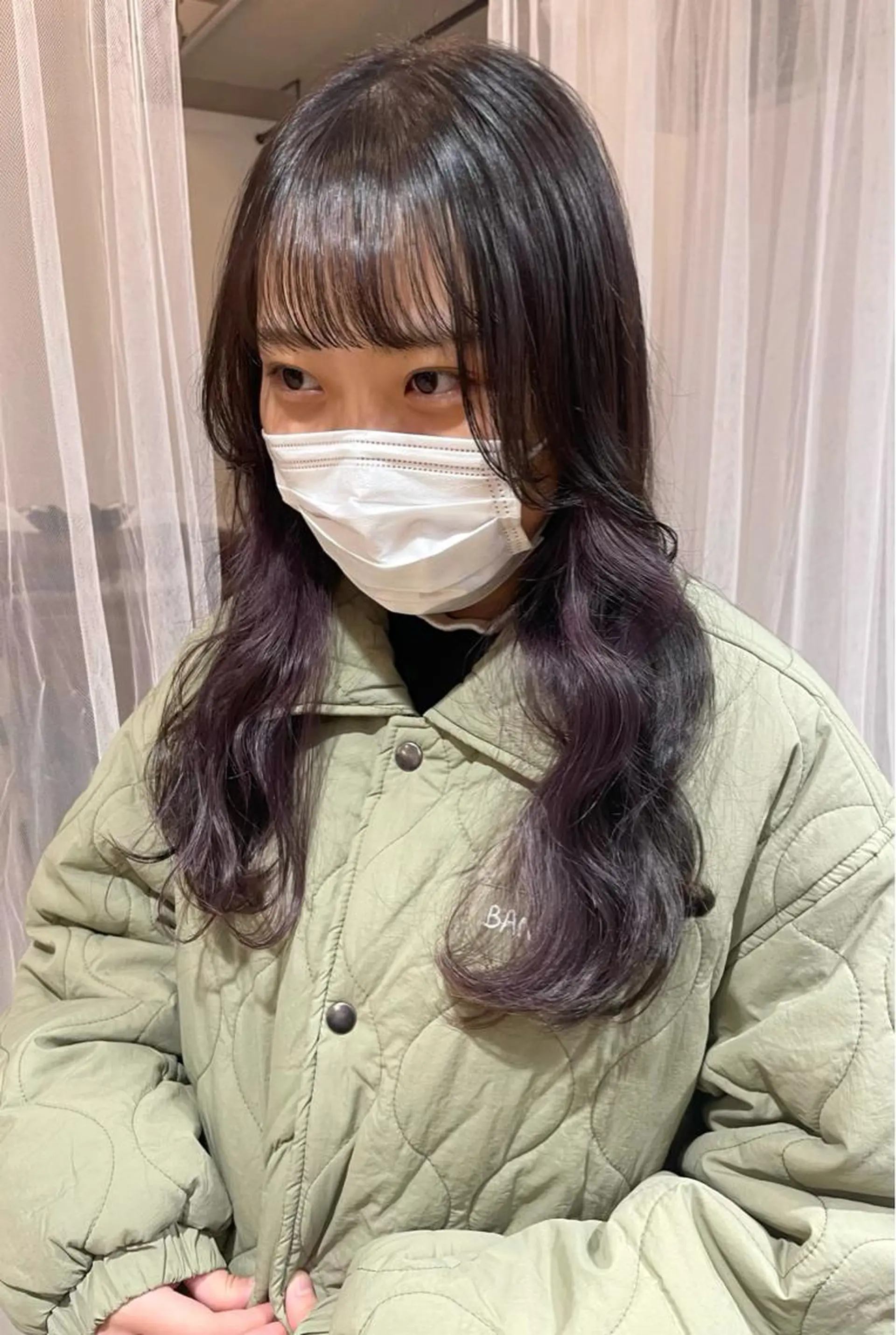 ロング カラー ブリーチ インナーカラー ラベンダーカラー chiharu ボブ/レイヤーのヘアスタイル