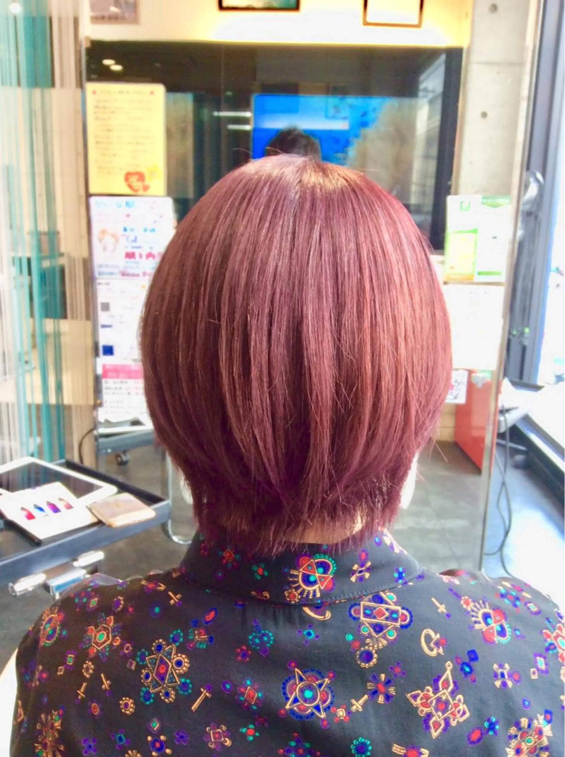 ショート ヘアカラー トリートメント ボブスタイル/ 透明感カラー/八幡のヘアスタイル